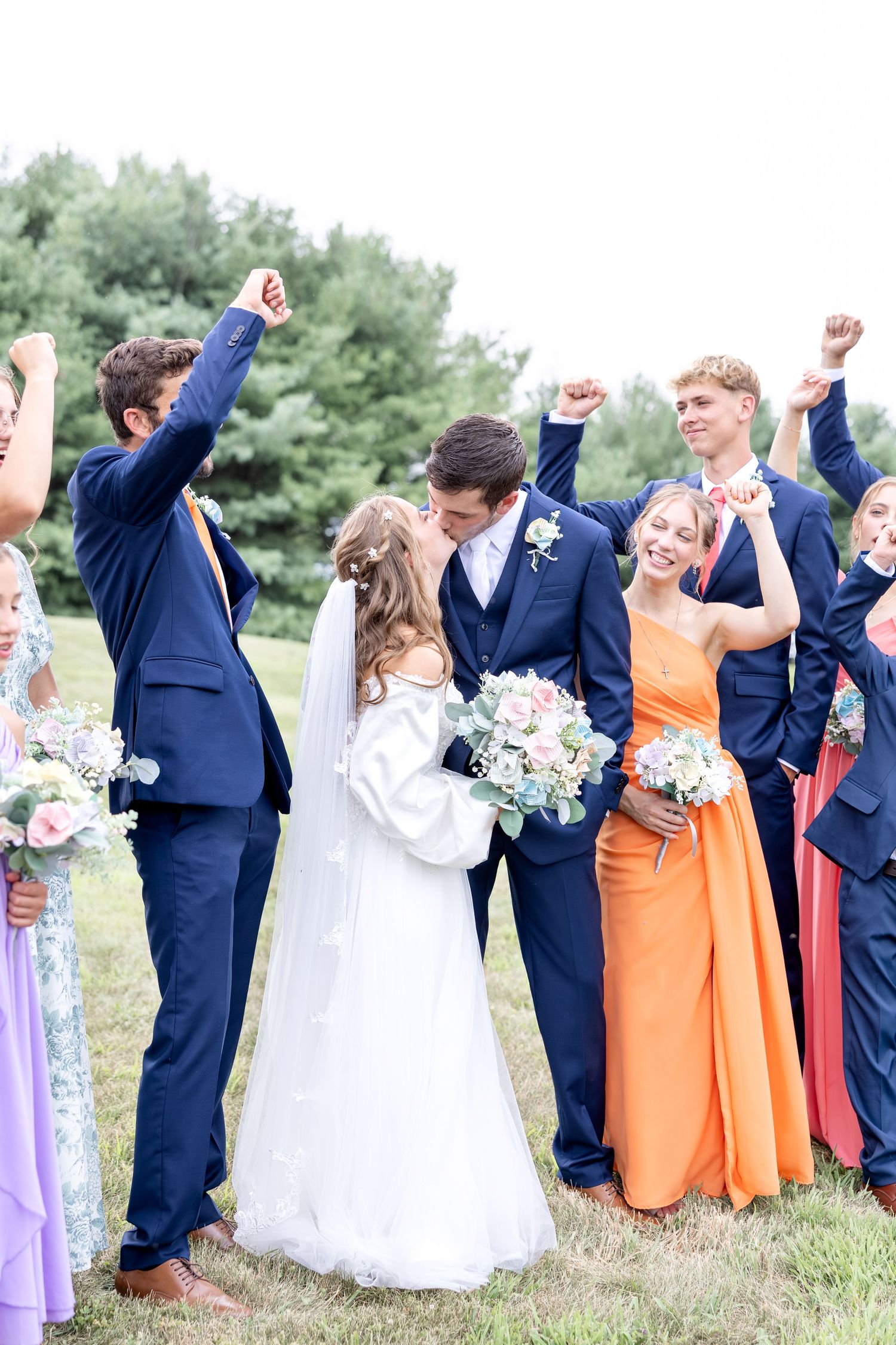 Romantic summer wedding in Northeast Ohio at Heartland on Heritage by Julia and Sean Photography, husband-and-wife wedding photographers.