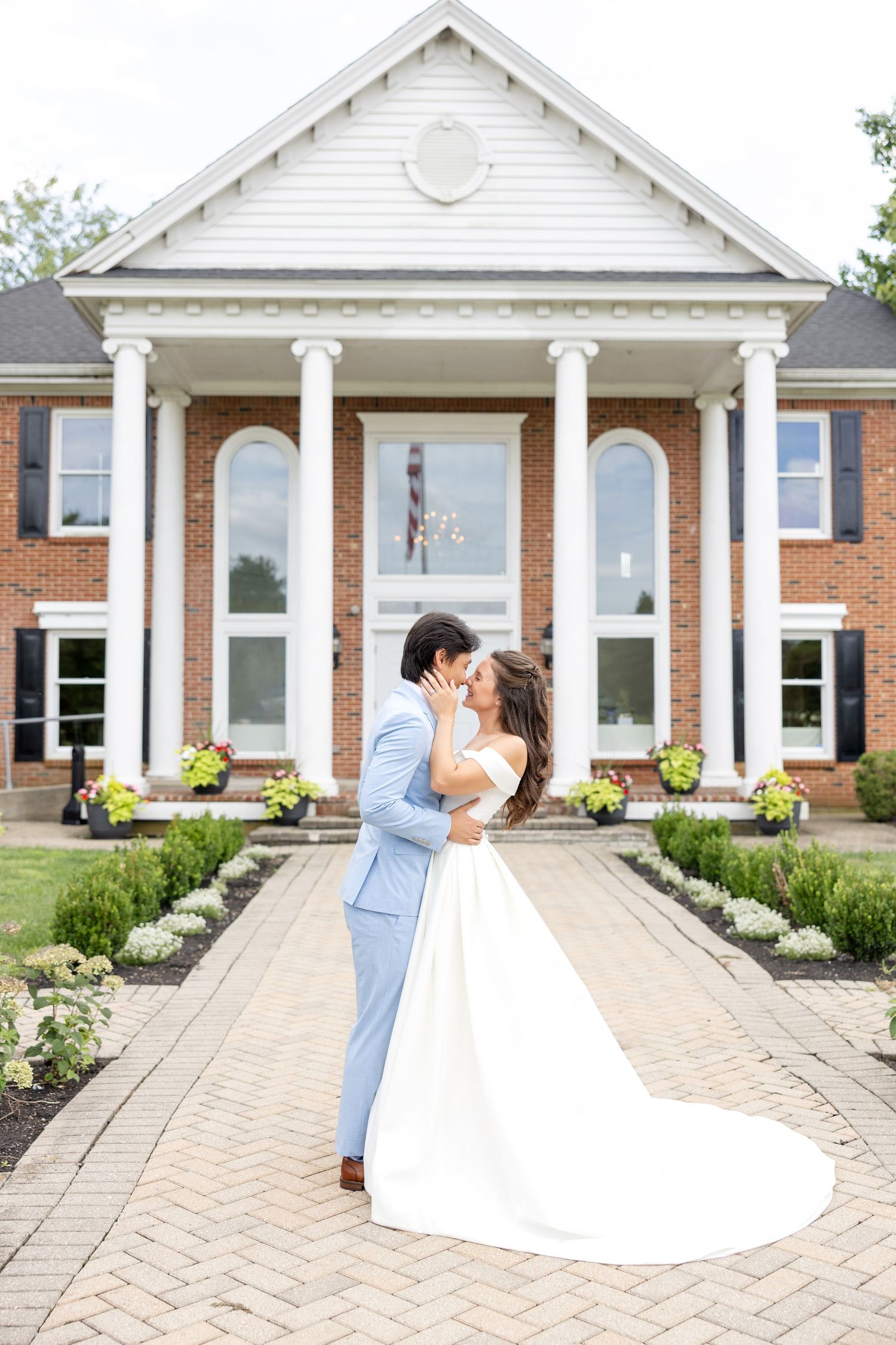 Timeless wedding portraits outside The Estate at Sunset Farm near Dayton, Ohio.