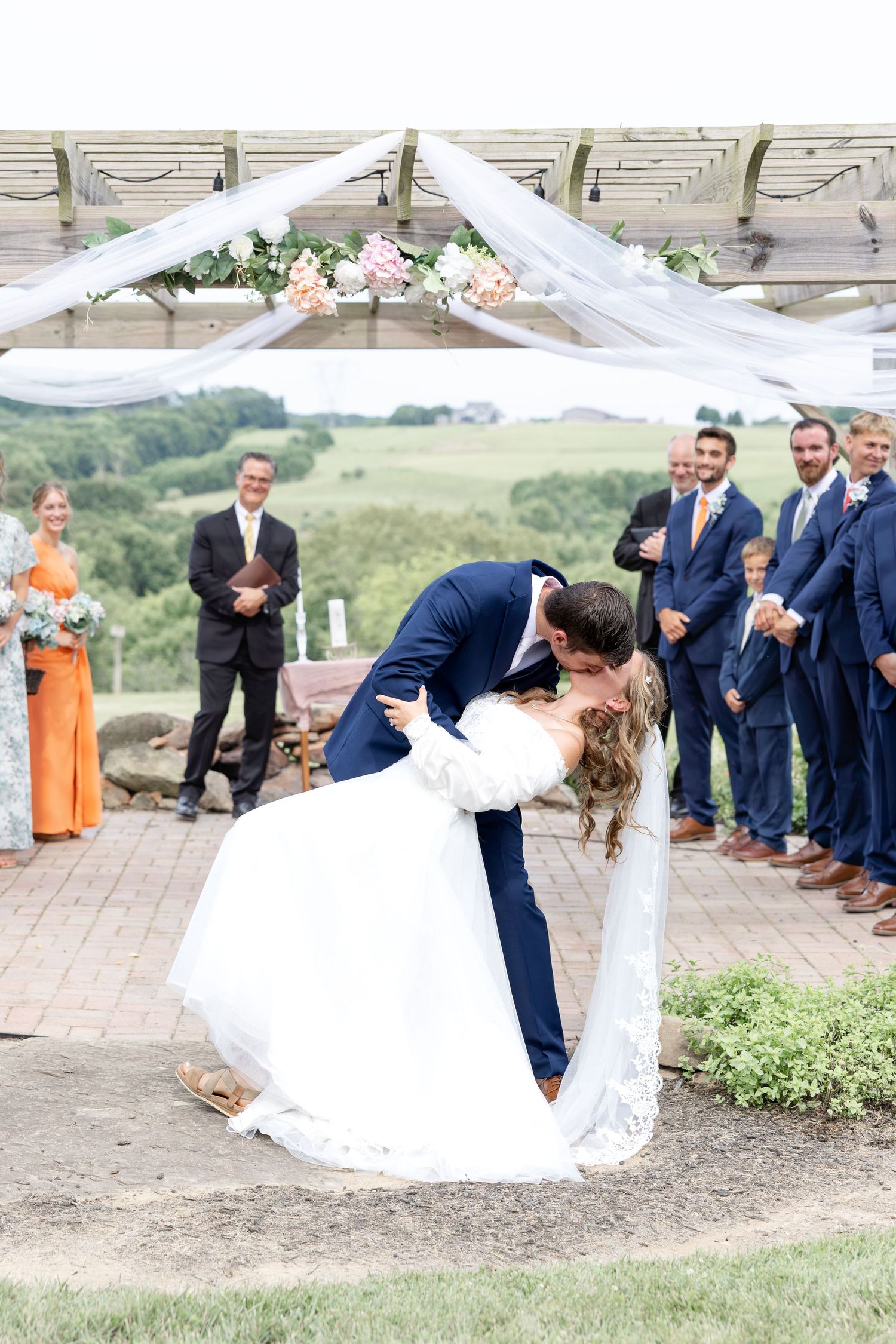 Romantic summer wedding in Northeast Ohio at Heartland on Heritage by Julia and Sean Photography, husband-and-wife wedding photographers.