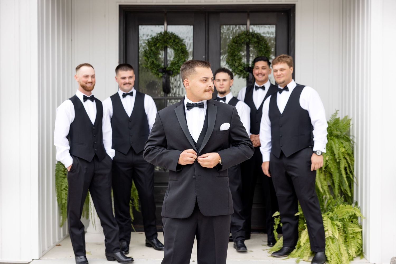 Elegant wedding at The Upton House in Guntersville, Alabama featuring a joyful bride and groom and timeless southern elegance.
