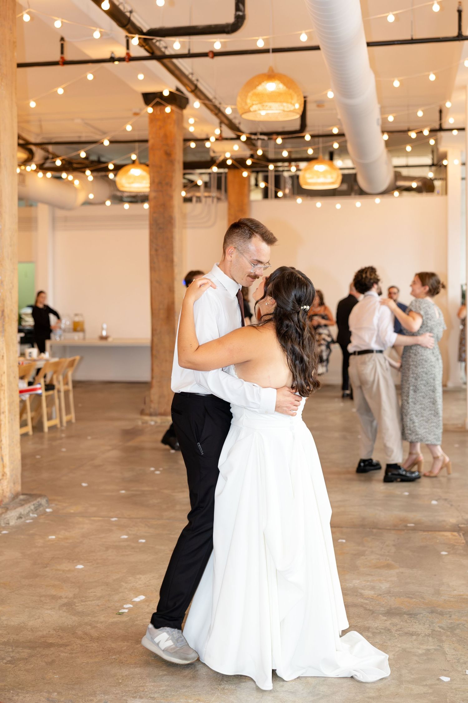 Wedding reception at Flat 51 in downtown Columbus, Ohio, featuring elegant reception details, heartfelt moments, and joyful celebration.