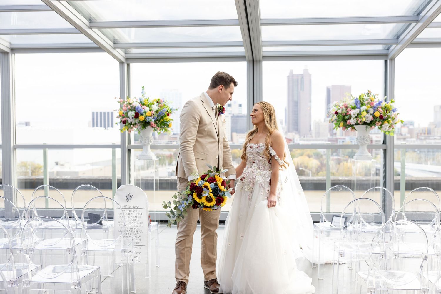 Timeless rooftop wedding at Revery in Columbus by Julia and Sean Photography, serving Dayton, Columbus & Cincinnati.
