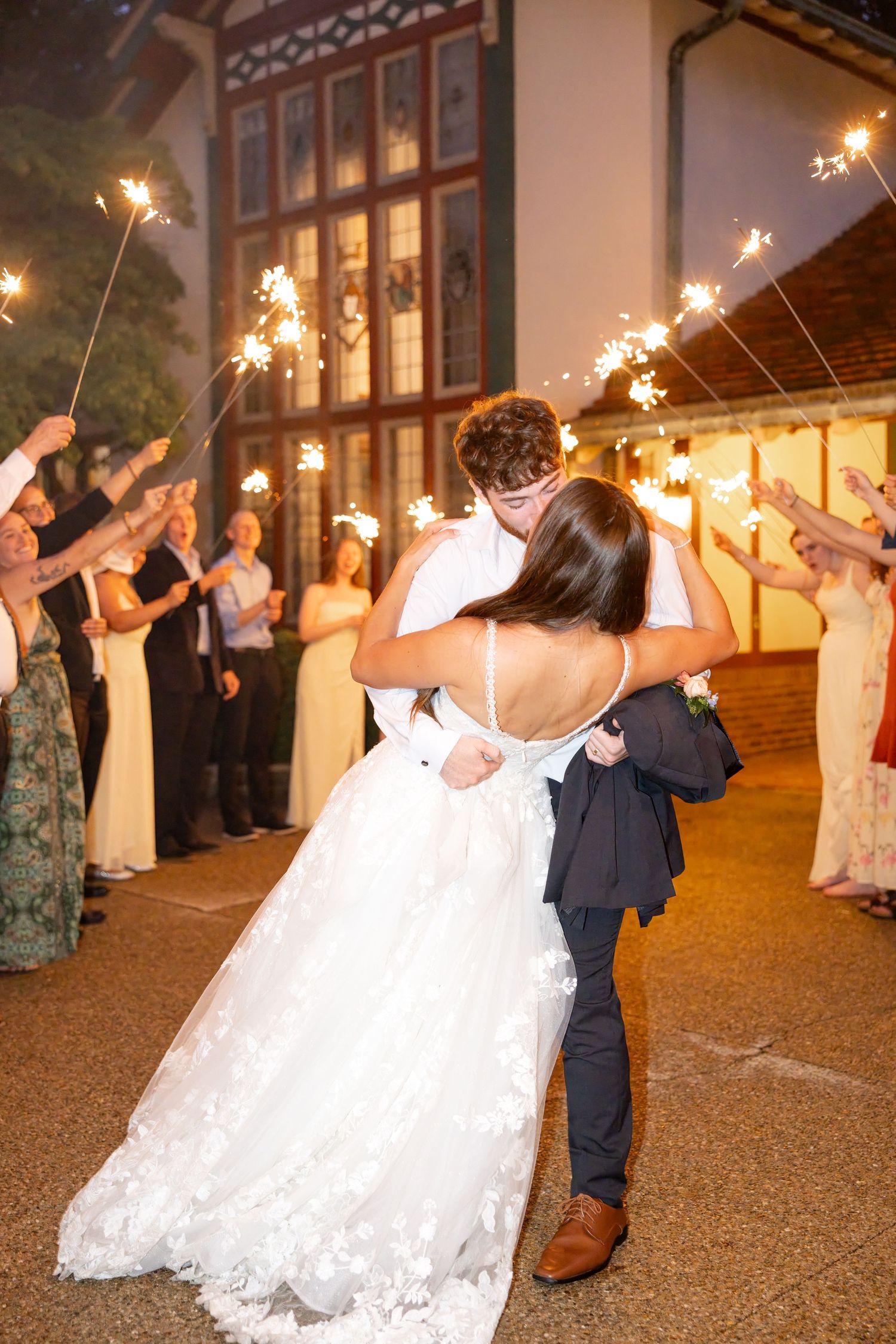 Sparkler Send Off at The Beverly Mansion in Marengo, Ohio captured by Dayton wedding photographers Julia & Sean Photography.
