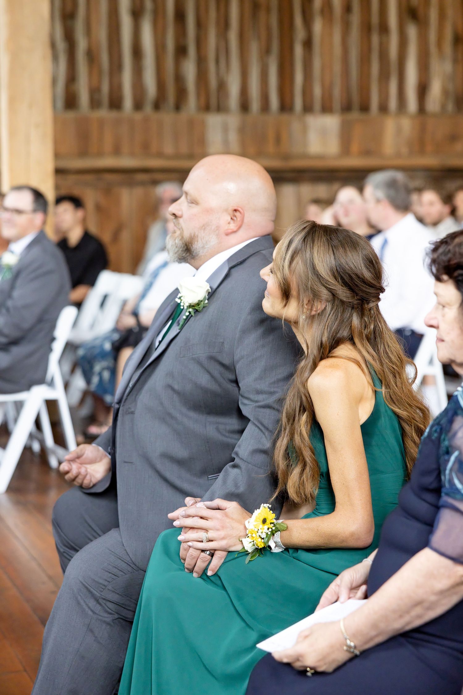 Timeless wedding photography at The Bicentennial Barn in Dayton, Ohio, featuring a joyful Cedarville University couple on their wedding day.