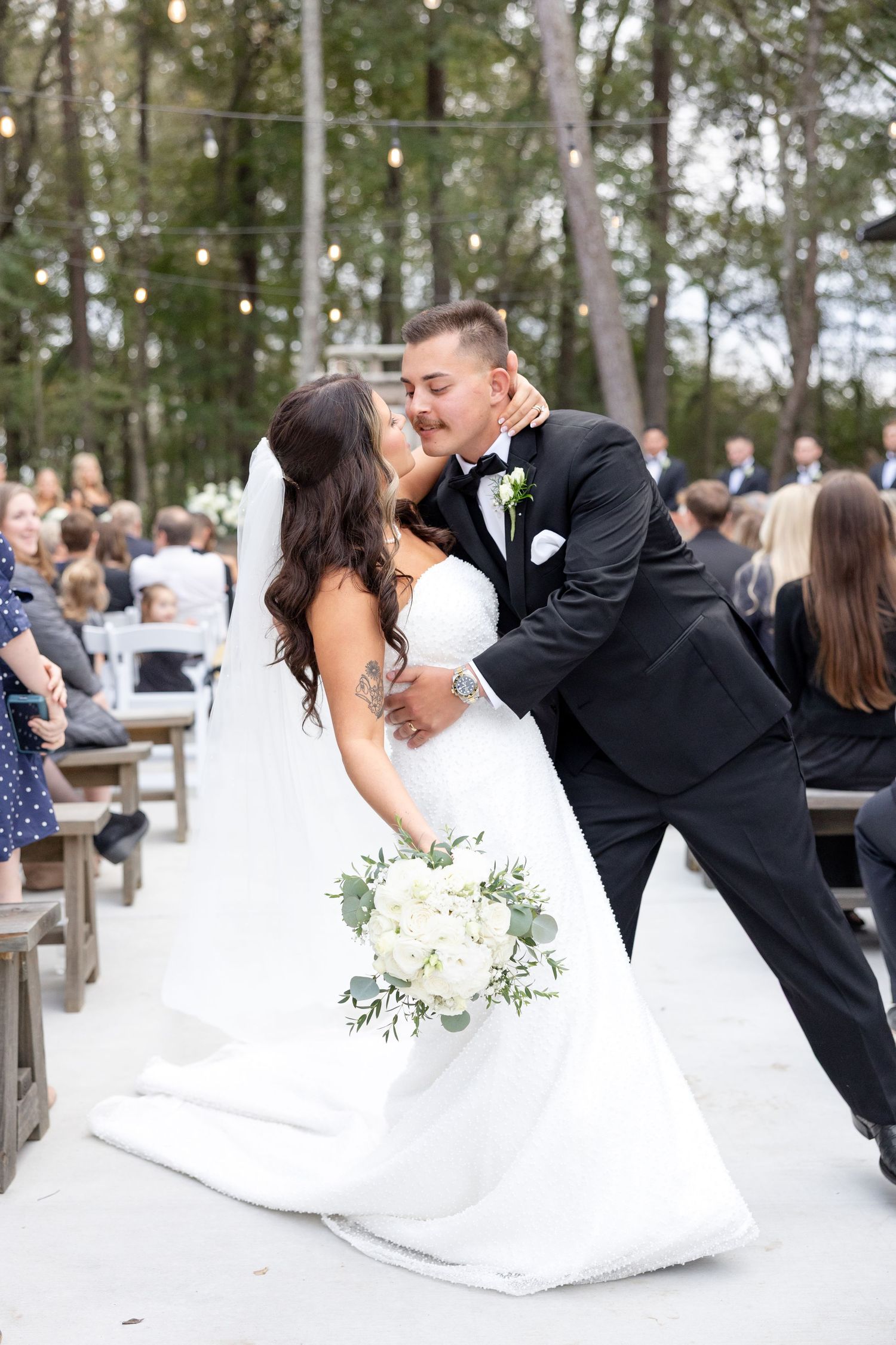 Elegant wedding at The Upton House in Guntersville, Alabama featuring a joyful bride and groom and timeless southern elegance.