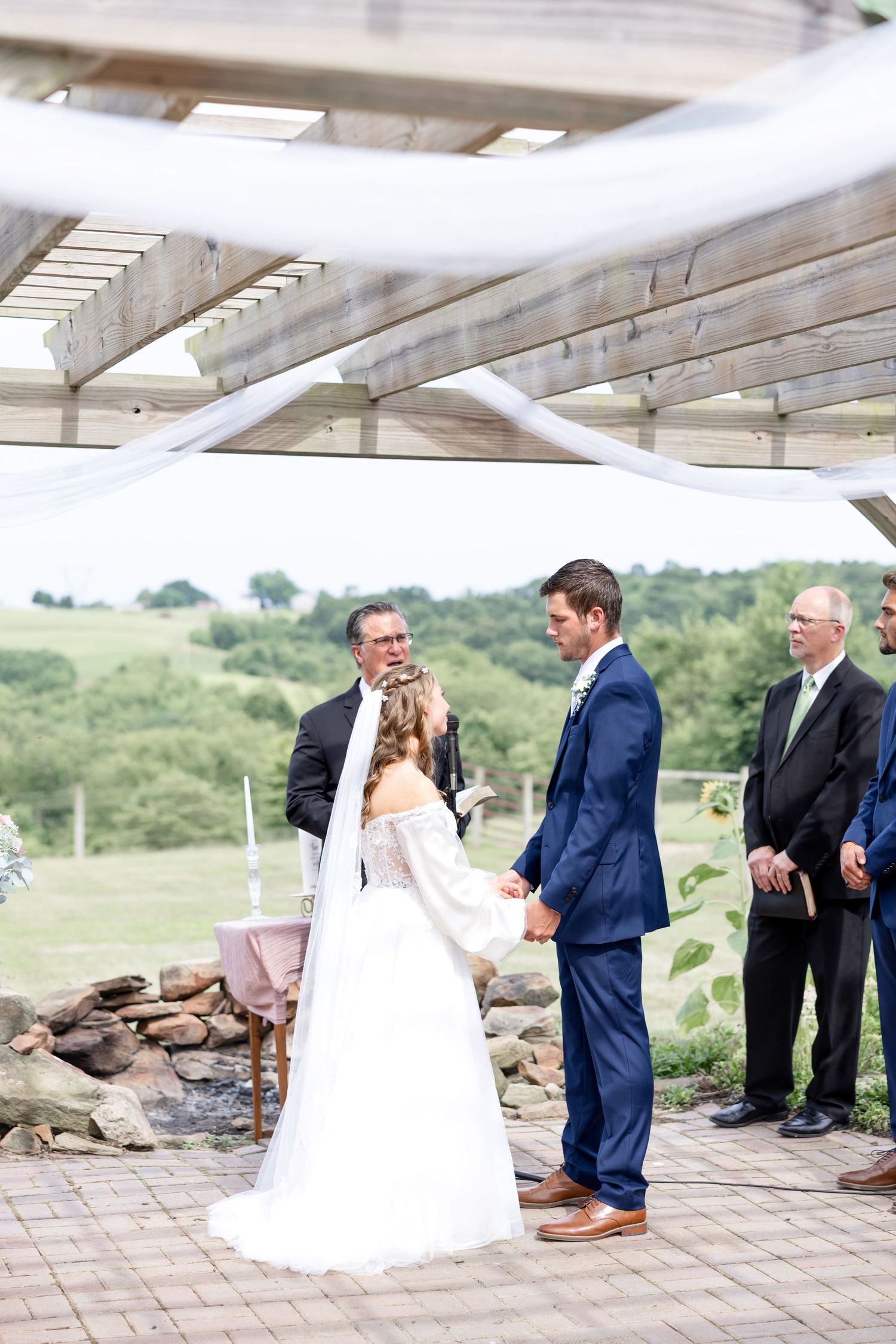 Romantic summer wedding in Northeast Ohio at Heartland on Heritage by Julia and Sean Photography, husband-and-wife wedding photographers.