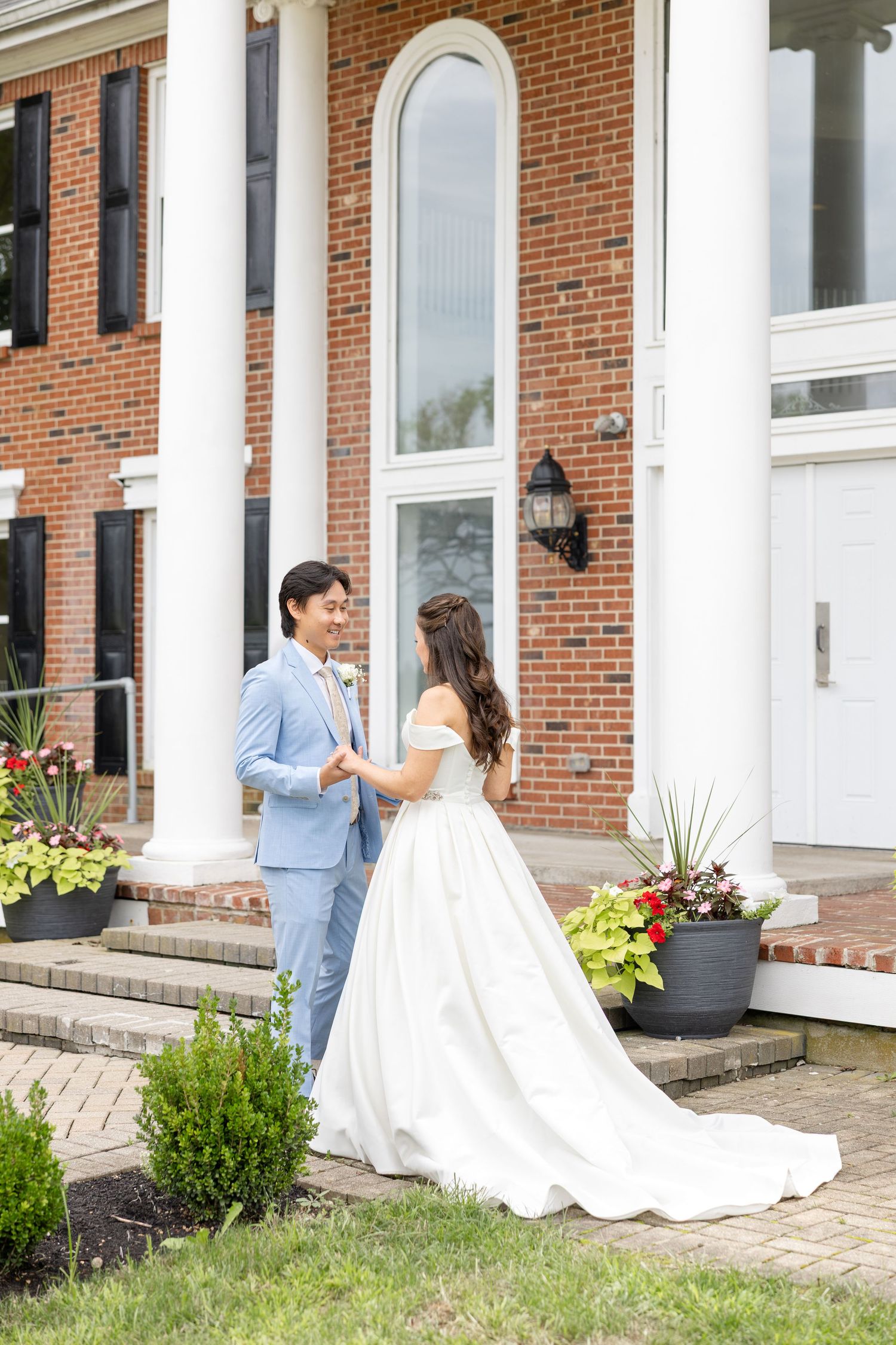 Timeless wedding portraits outside The Estate at Sunset Farm near Dayton, Ohio.