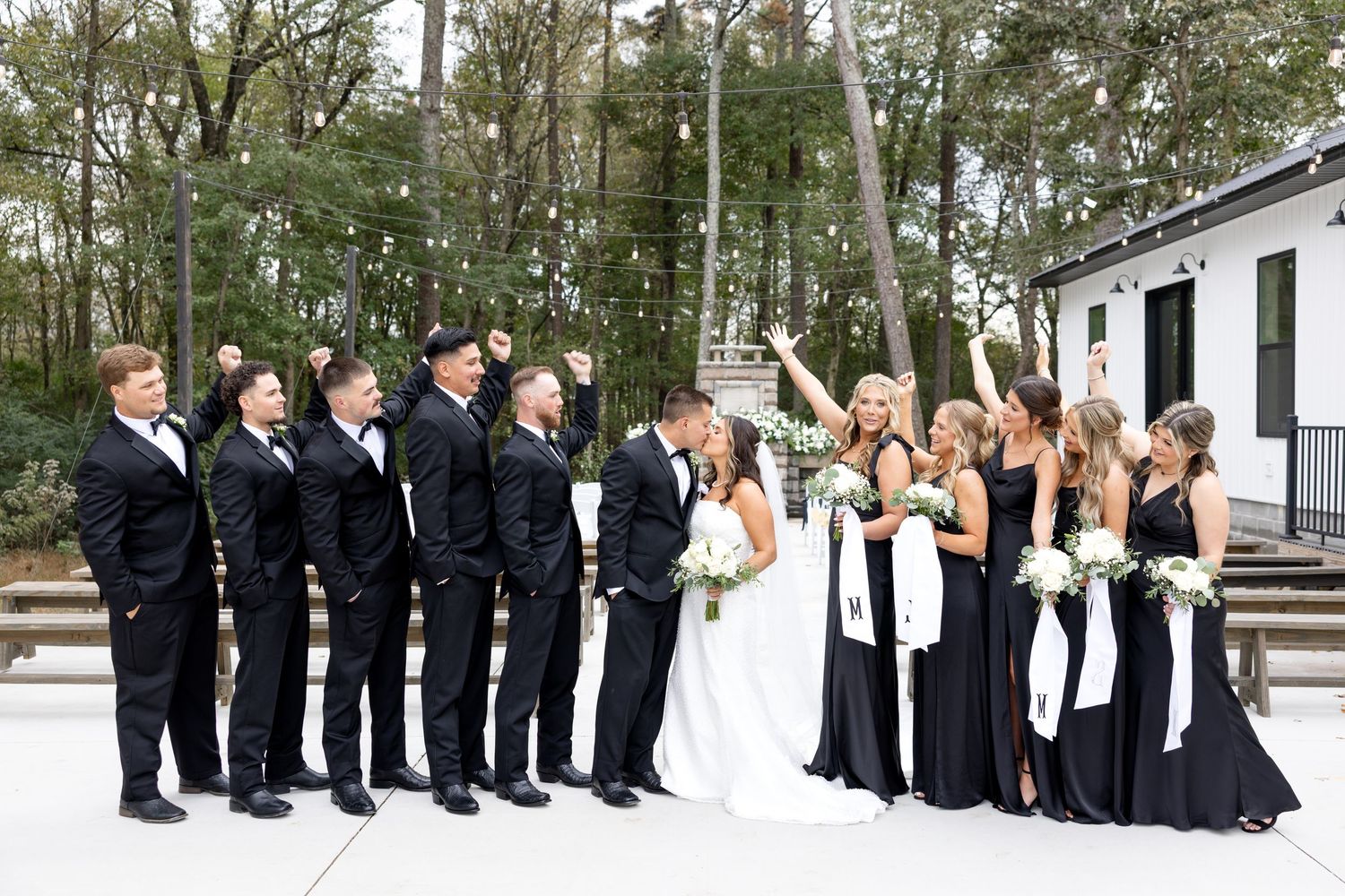 Elegant wedding at The Upton House in Guntersville, Alabama featuring a joyful bride and groom and timeless southern elegance.