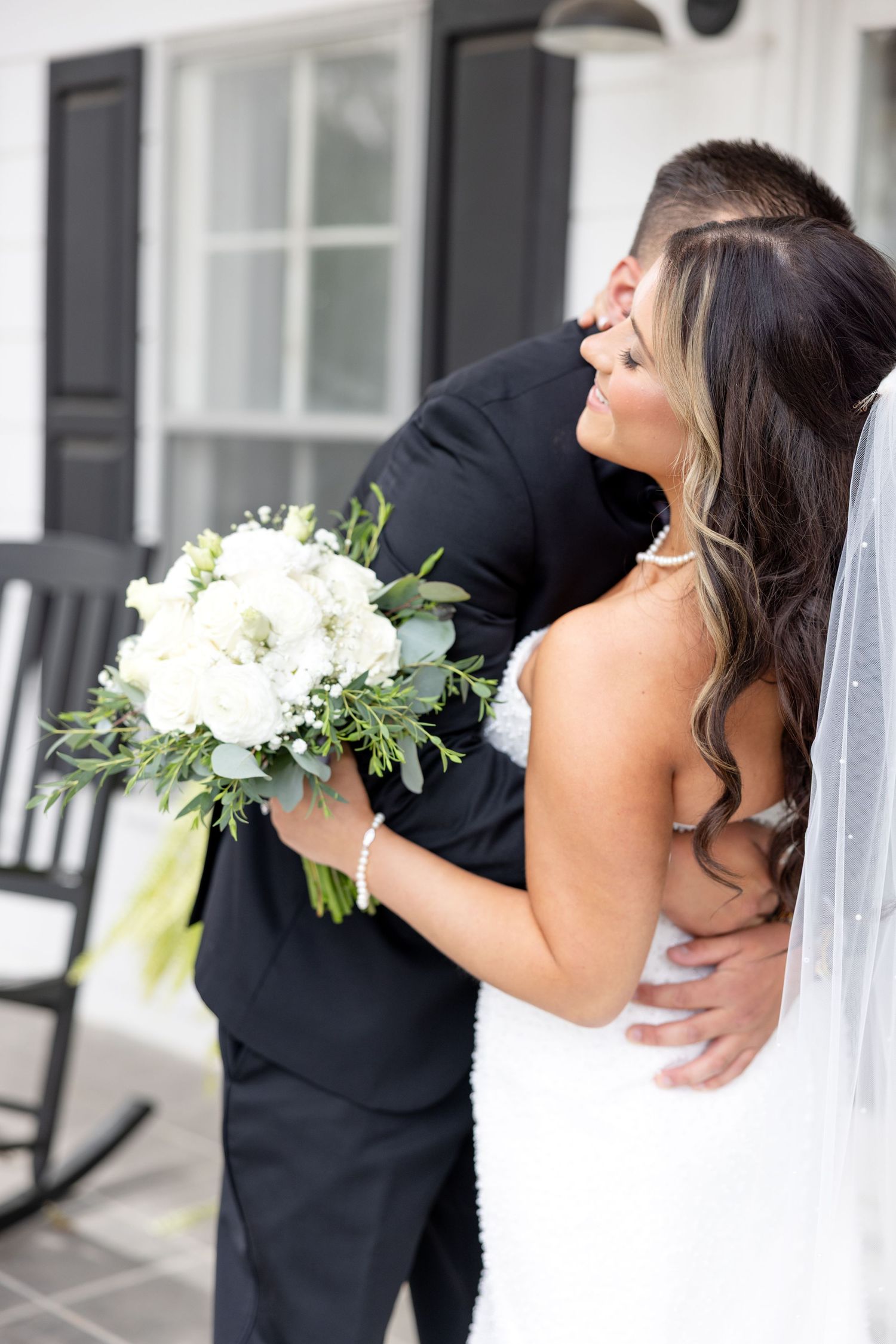 Elegant wedding at The Upton House in Guntersville, Alabama featuring a joyful bride and groom and timeless southern elegance.