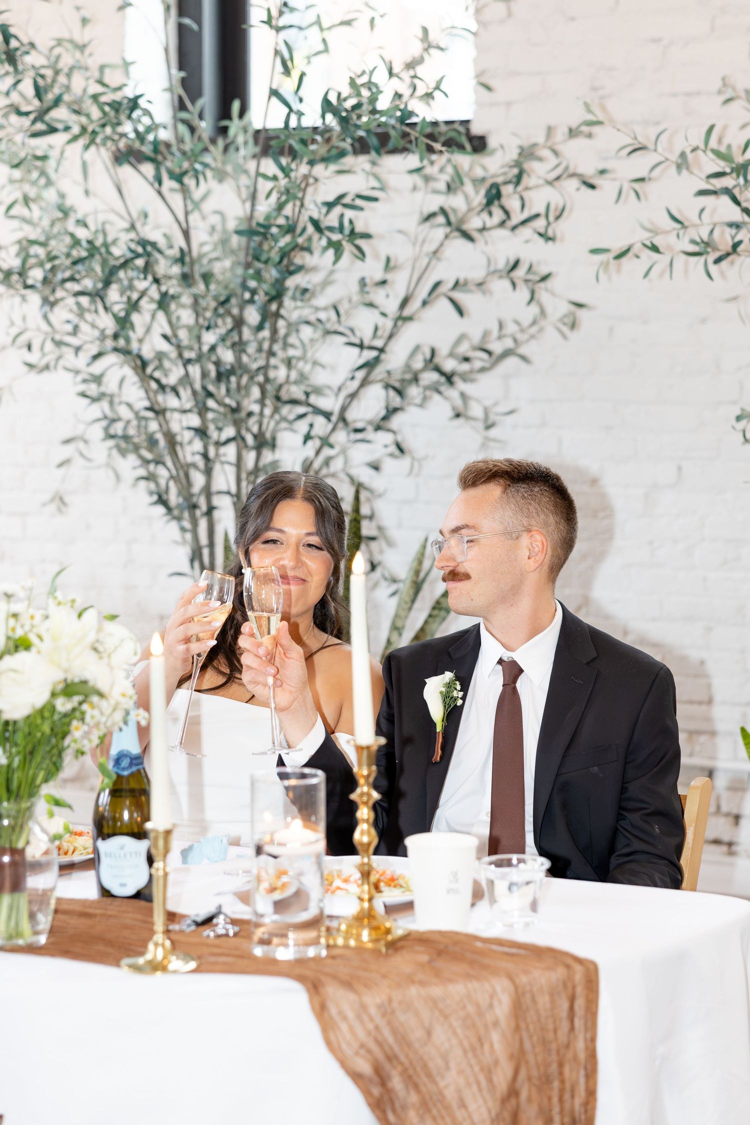 Wedding reception at Flat 51 in downtown Columbus, Ohio, featuring elegant reception details, heartfelt moments, and joyful celebration.