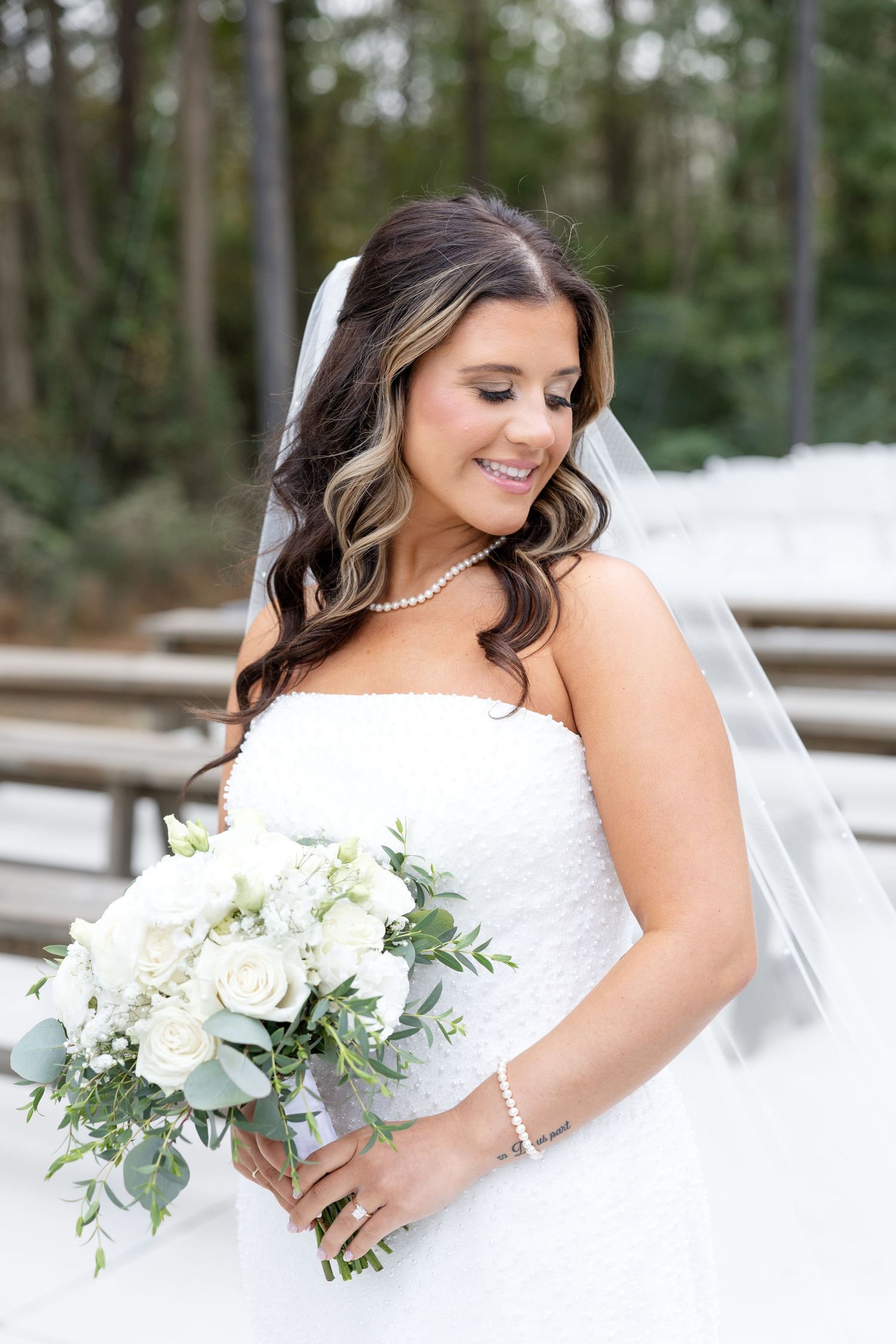 Elegant wedding at The Upton House in Guntersville, Alabama featuring a joyful bride and groom and timeless southern elegance.