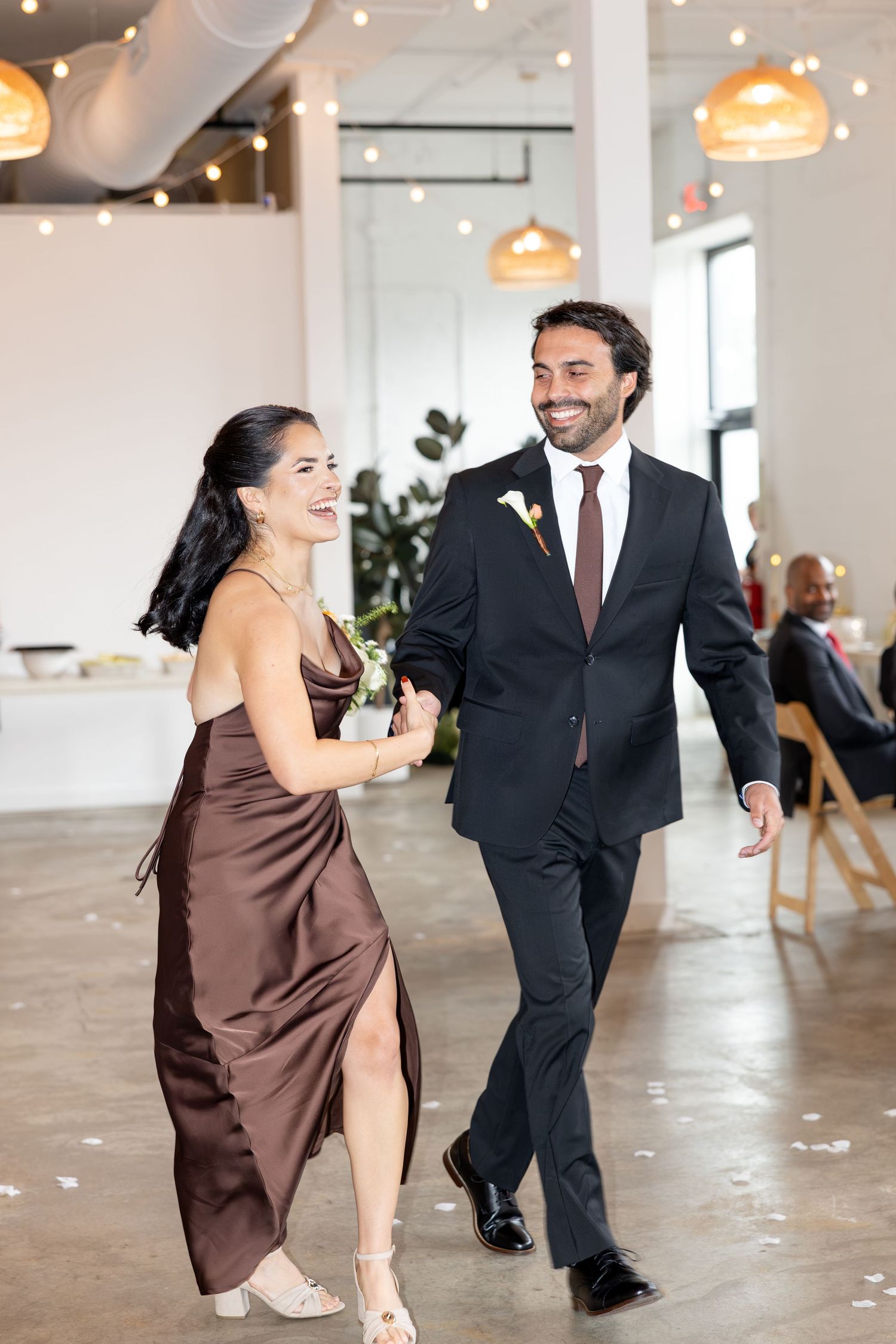 Wedding reception at Flat 51 in downtown Columbus, Ohio, featuring elegant reception details, heartfelt moments, and joyful celebration.