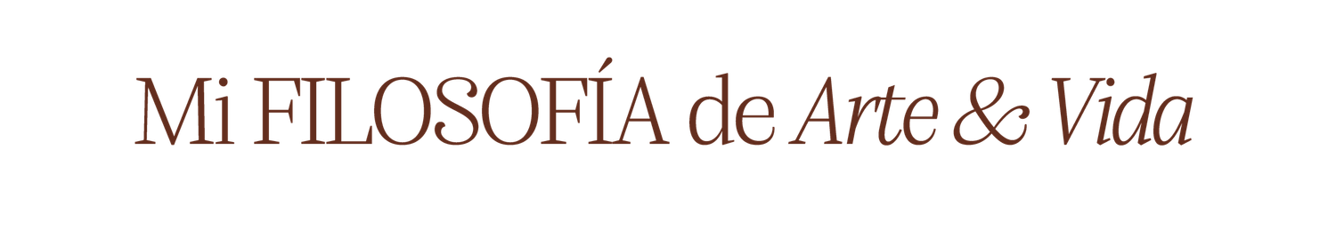 A vintage book cover for 'Mi Filosofia de Arte & Vida' with elegant typography and decorative border design.
