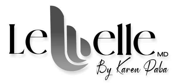 Minimalist black and grey logo design with modern typography spelling 'Le Belle'.