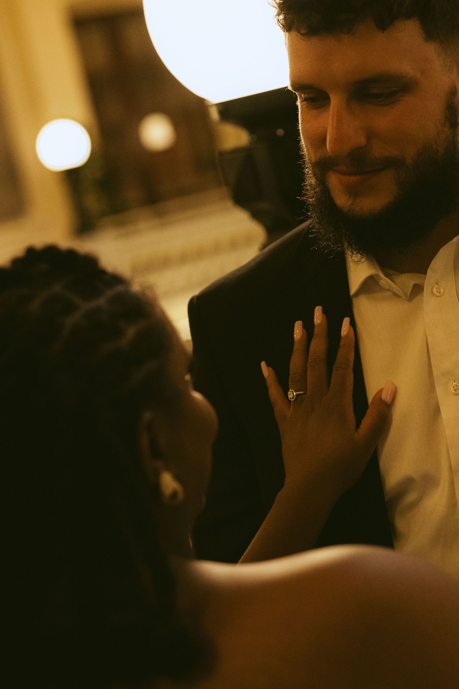 Moody couples photography at The Battle House Hotel in downtown Mobile Alabama