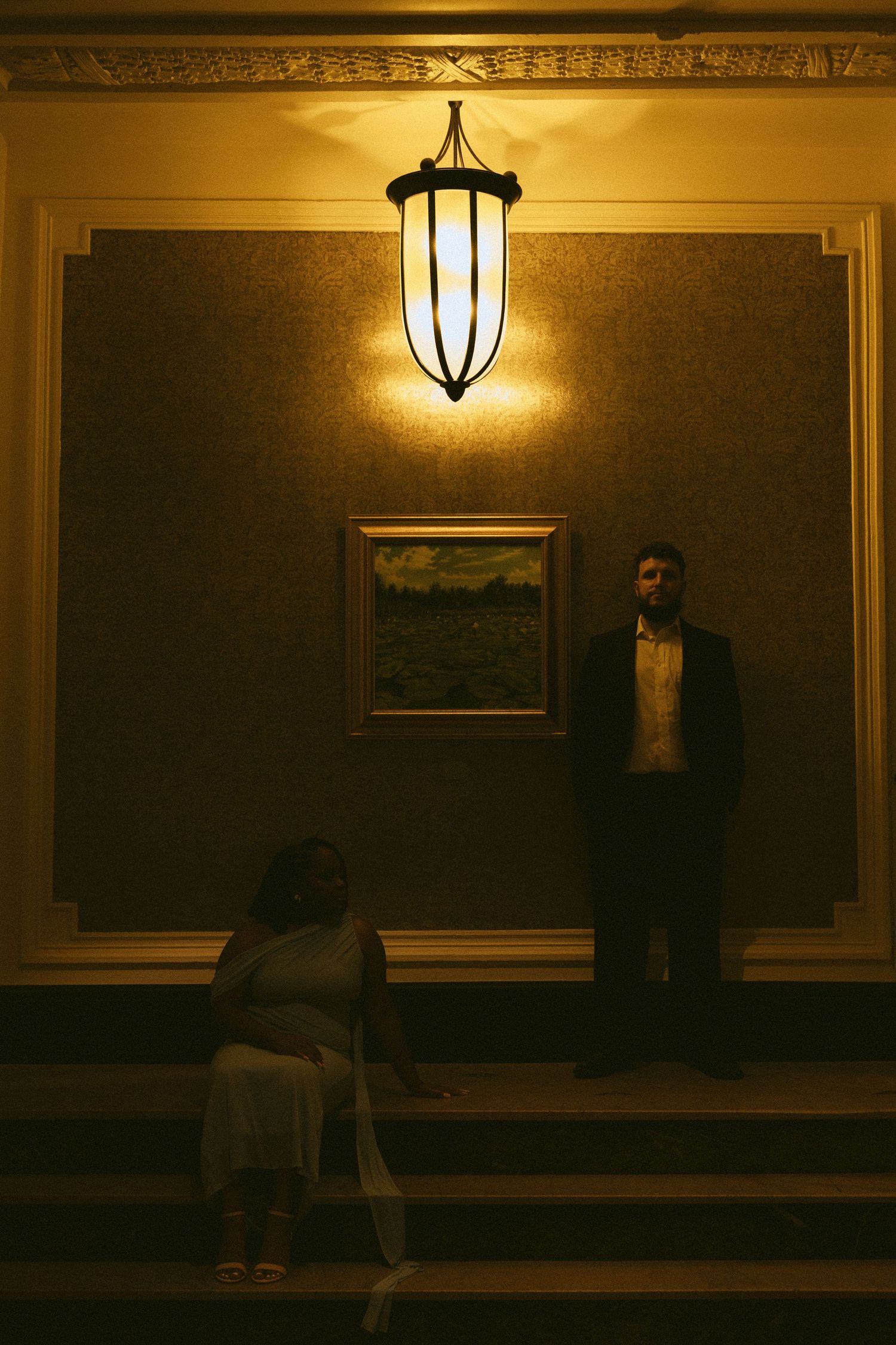 Moody couples photography at The Battle House Hotel in downtown Mobile Alabama