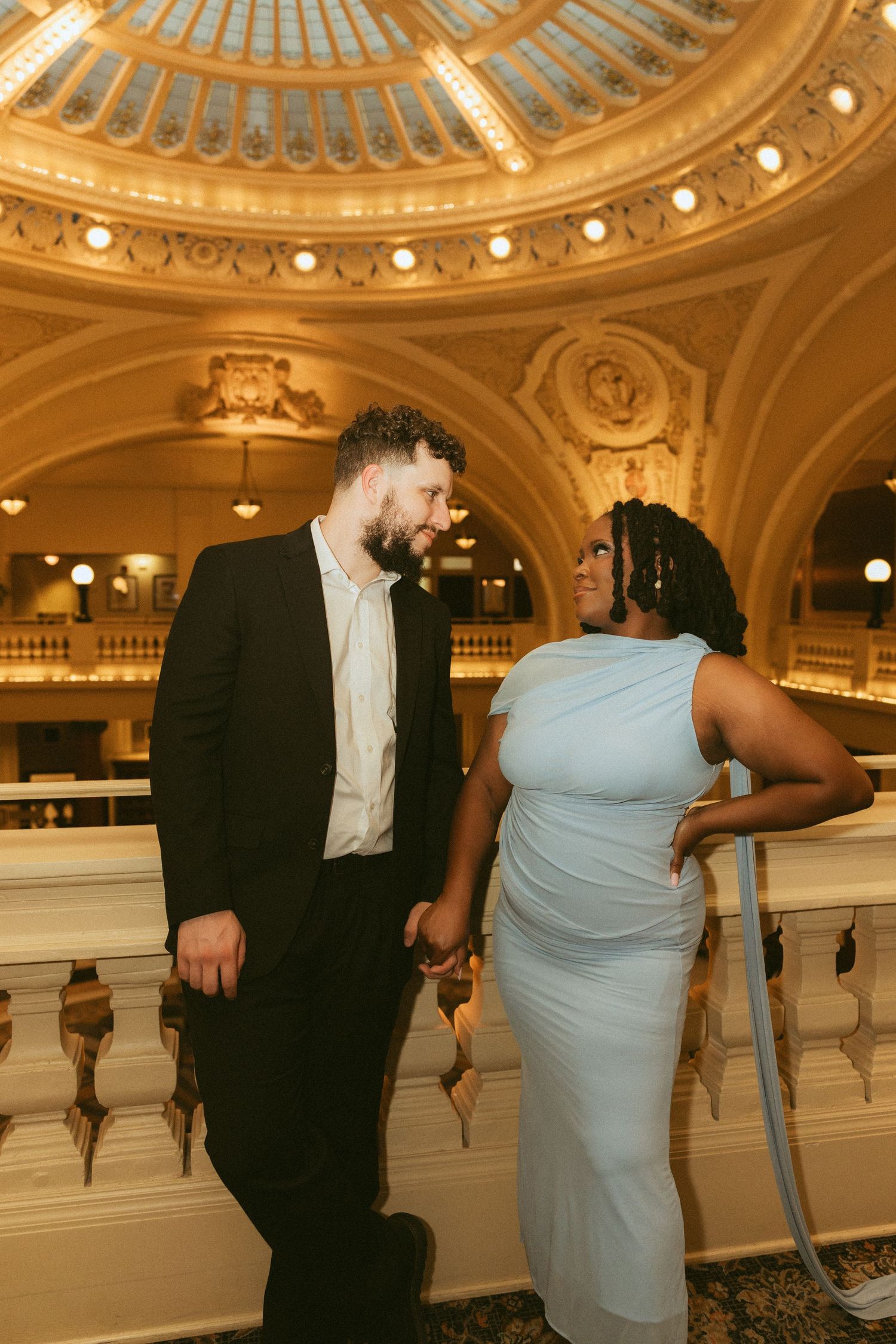 Moody couples photography at The Battle House Hotel in downtown Mobile Alabama