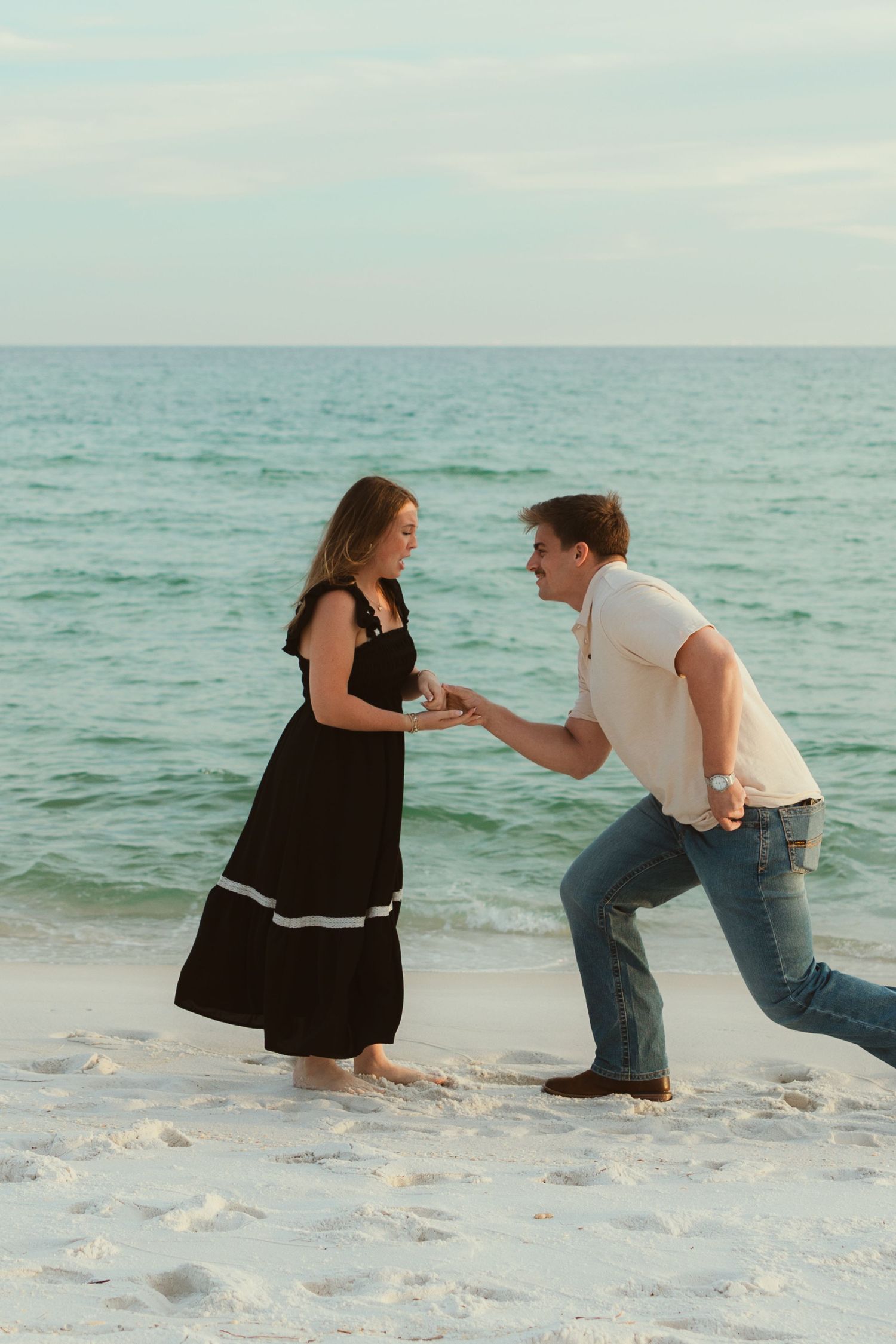 Fort Pickens Pensacola Photographer Florida Couples Proposal Cinematic Photographer on the Gulf Coast Moody Photos