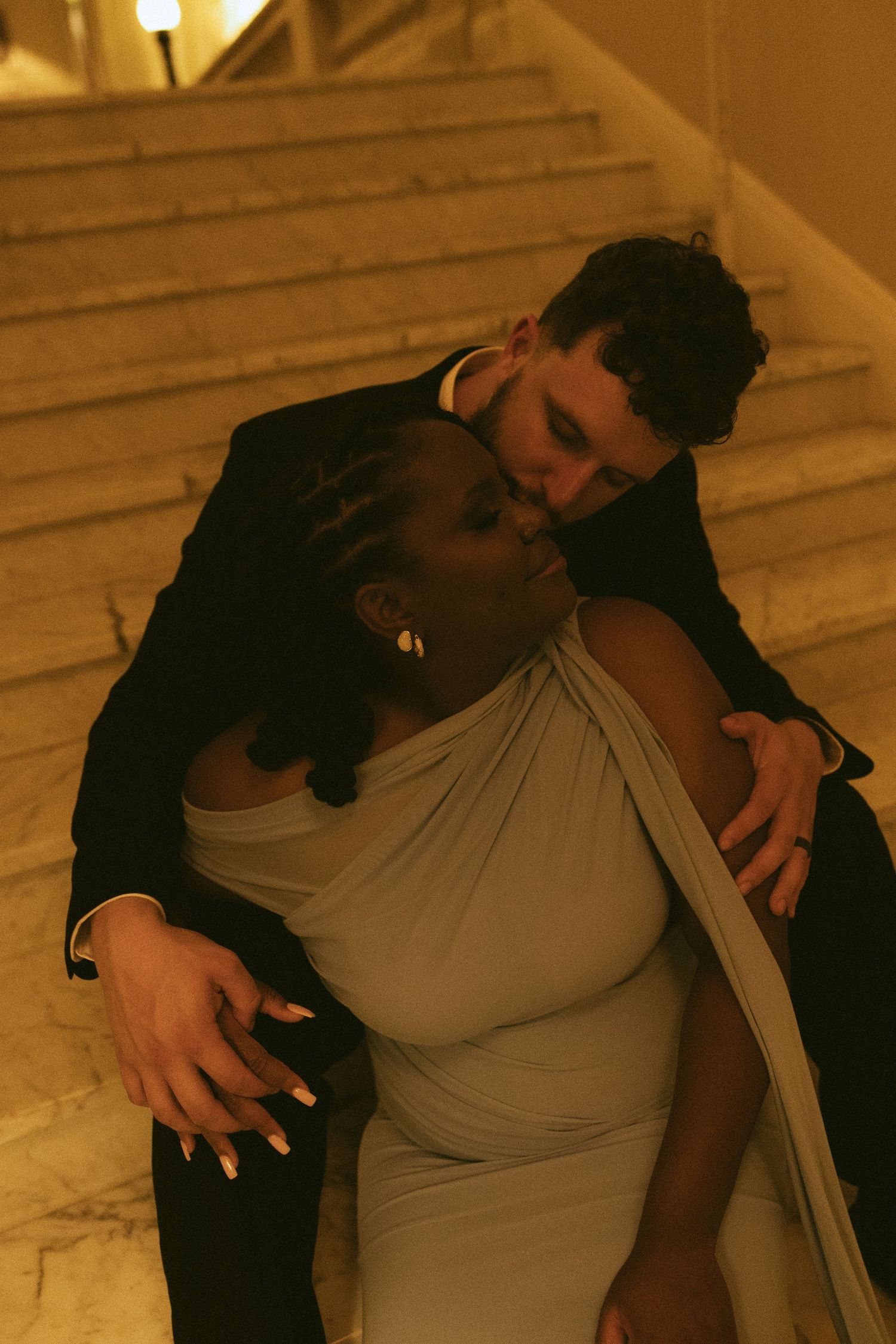 Moody couples photography at The Battle House Hotel in downtown Mobile Alabama