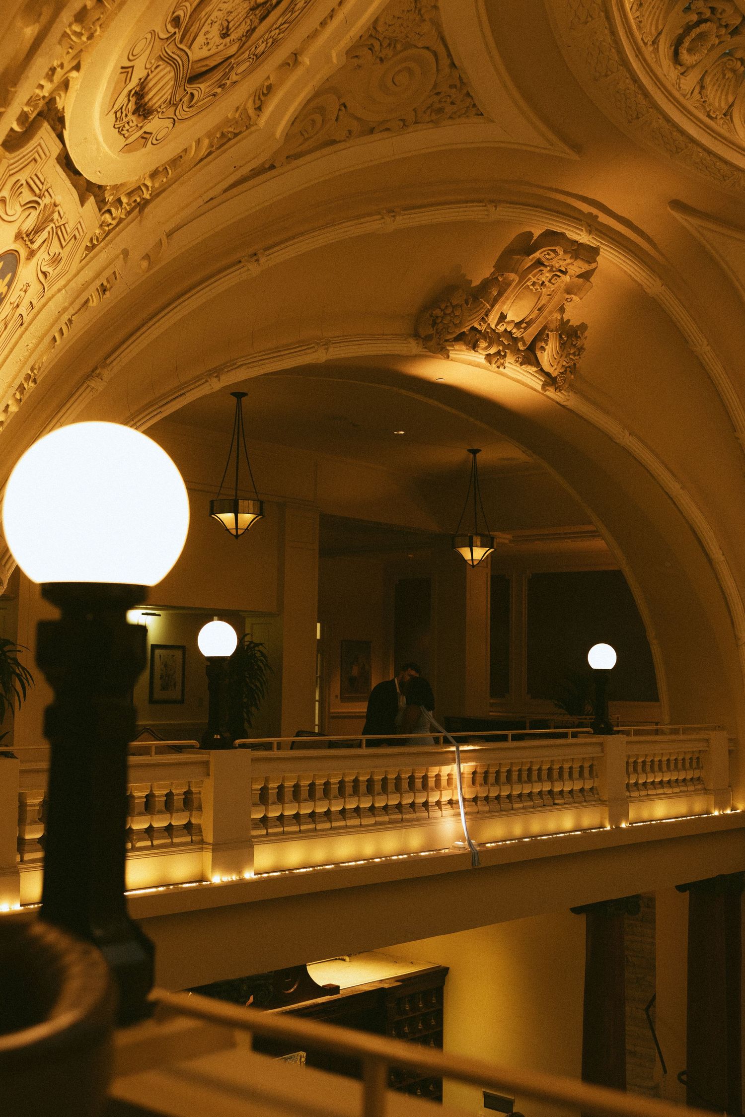 Moody couples photography at The Battle House Hotel in downtown Mobile Alabama