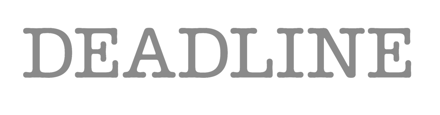 Deadline publication logo in gray serif font on white background.