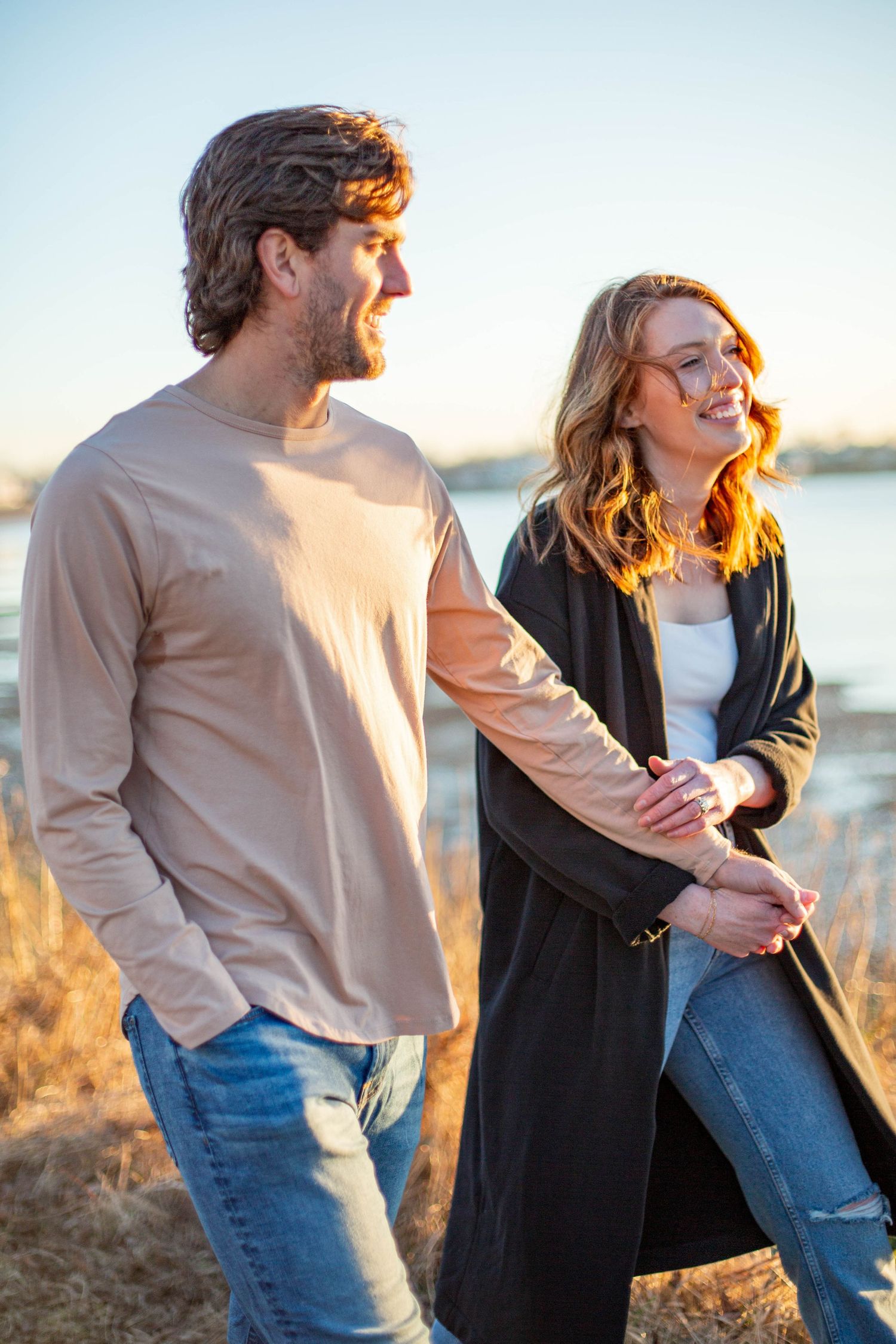 couples lovers golden hour south shore