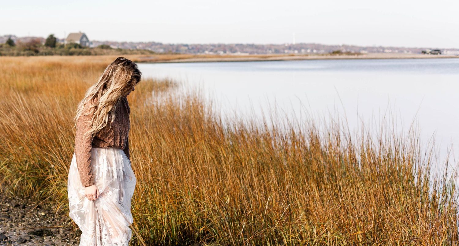 painterly portraits female photo session south shore fogland beach RI