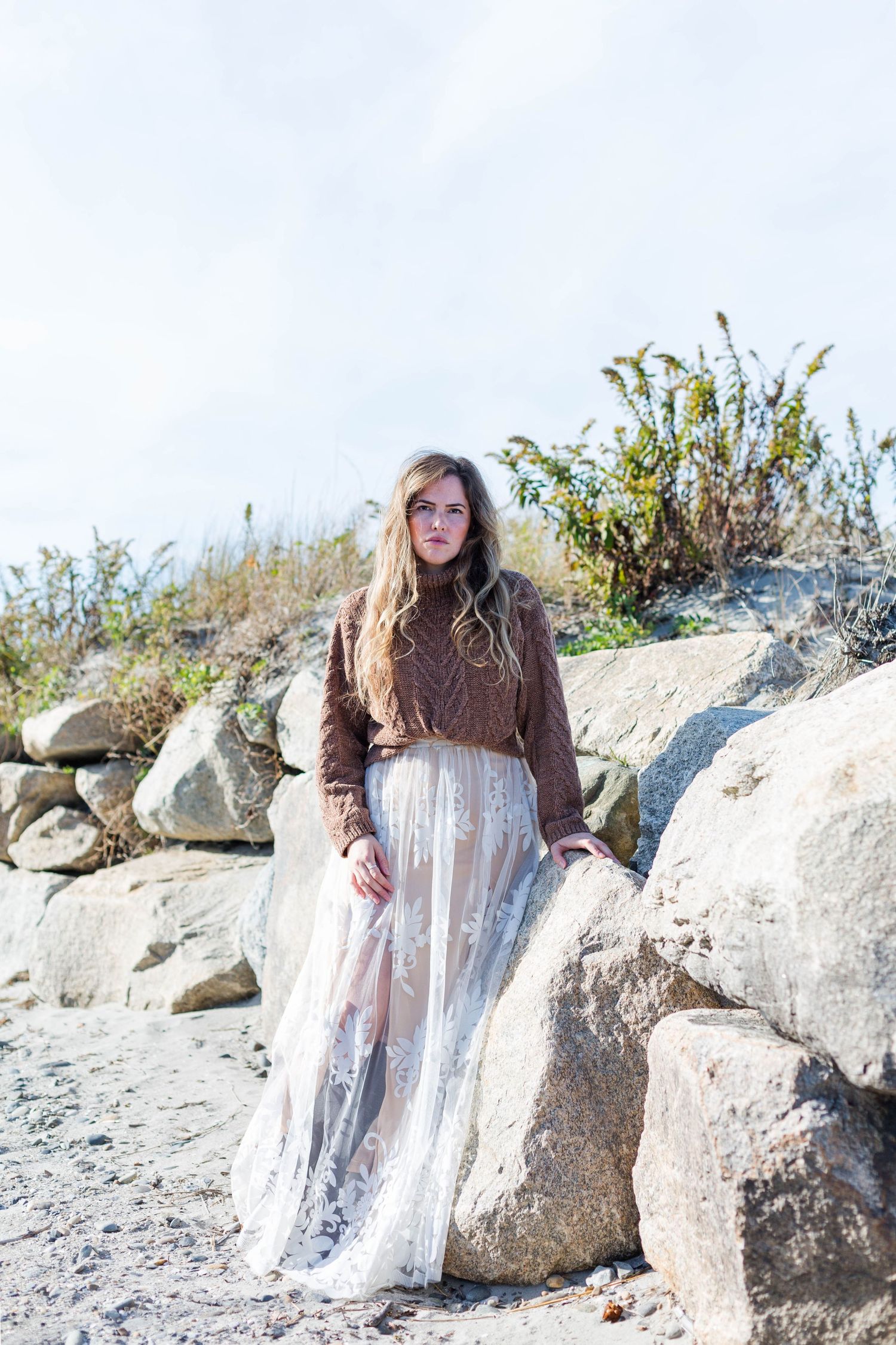painterly portraits female photo session south shore fogland beach RI