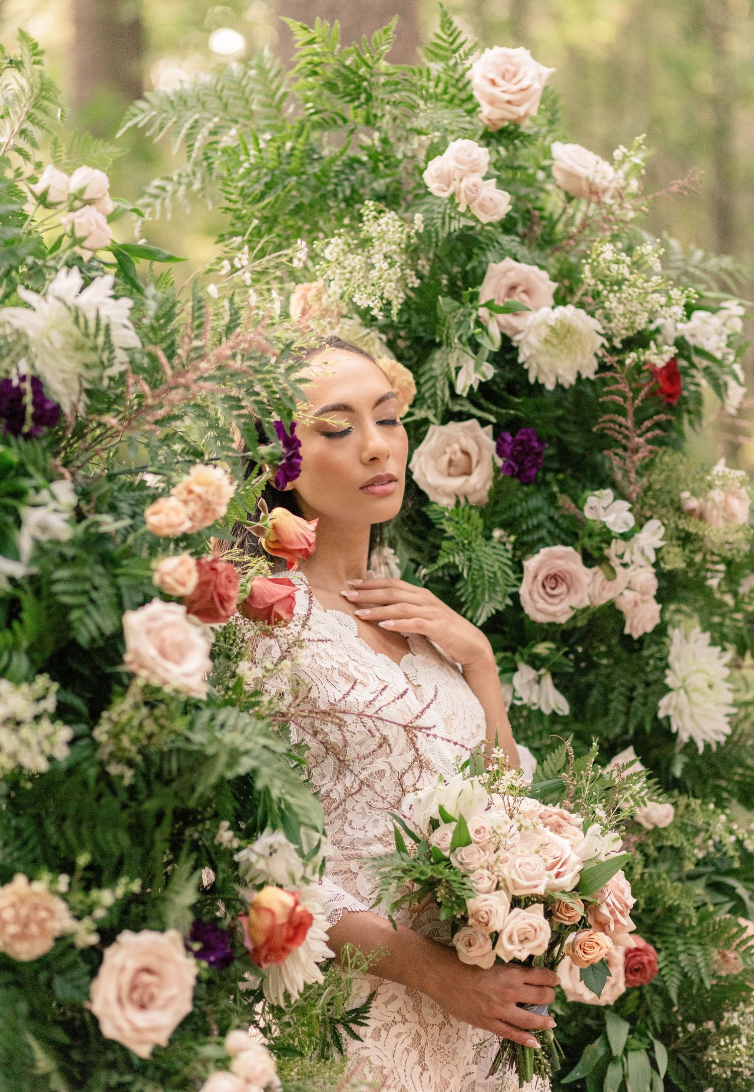 painterly portraits bridal portraits flower portrait at the south shore