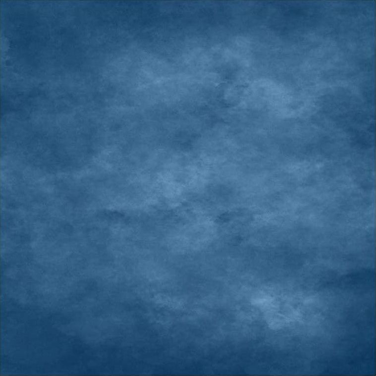 A textured blue abstract background with soft cloudy patterns in varying shades of steel and navy blue.