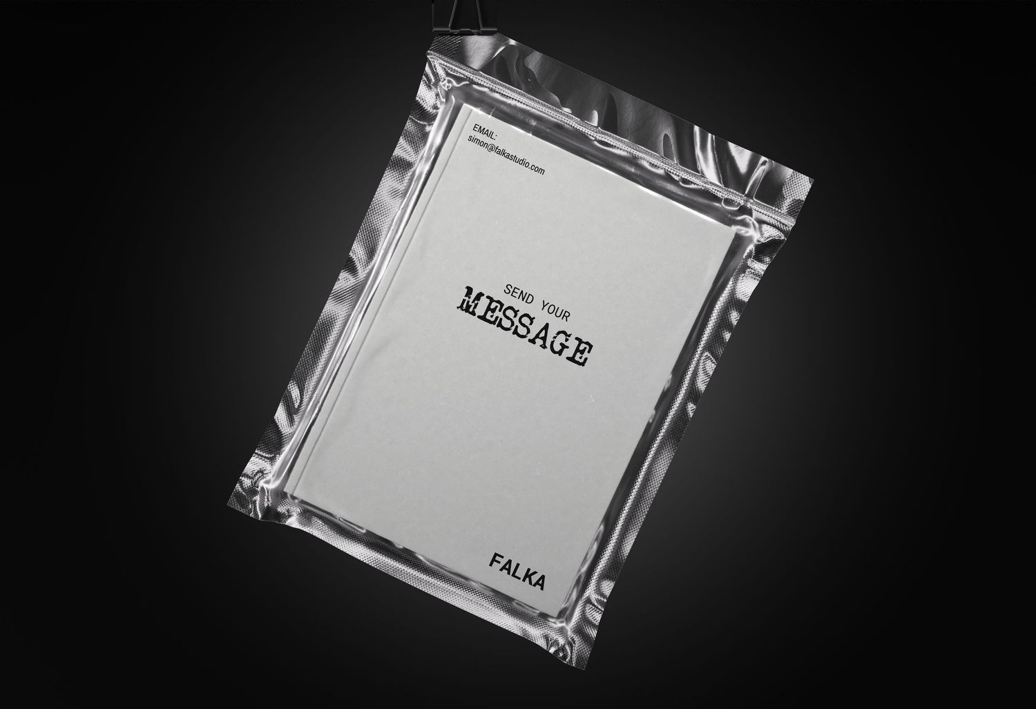 FALKA 'Open Your Message' album in a clear plastic sleeve on dark background.