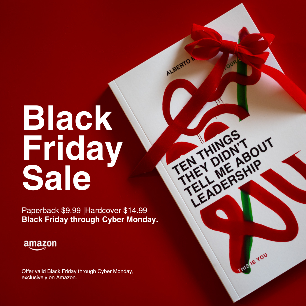 Black Friday promotional graphic for 10 Things They Didn't Tell Me About Leadership, designed by Arketype Studio