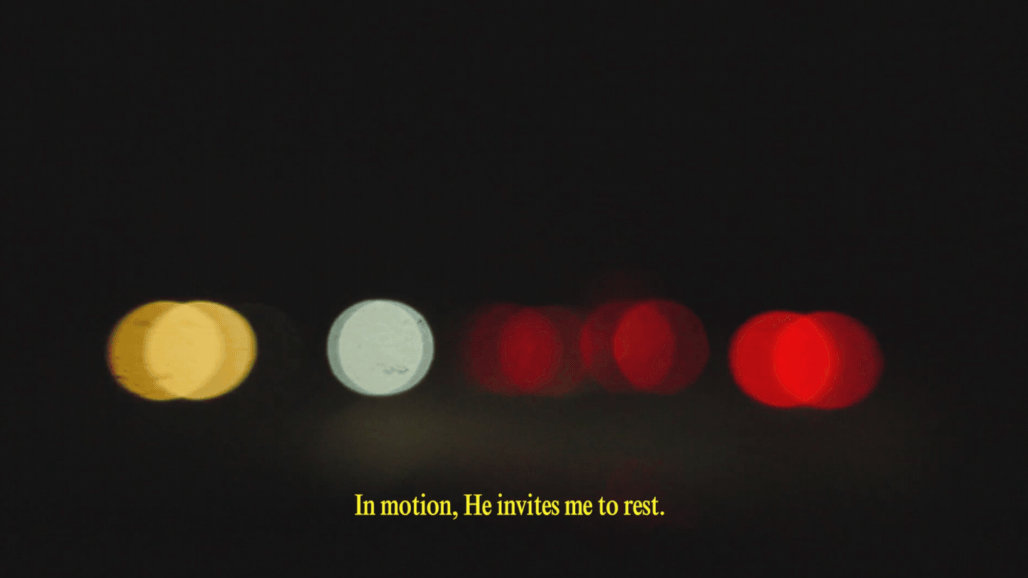 Cinematic blurred traffic footage with text overlay created for a church creative campaign
