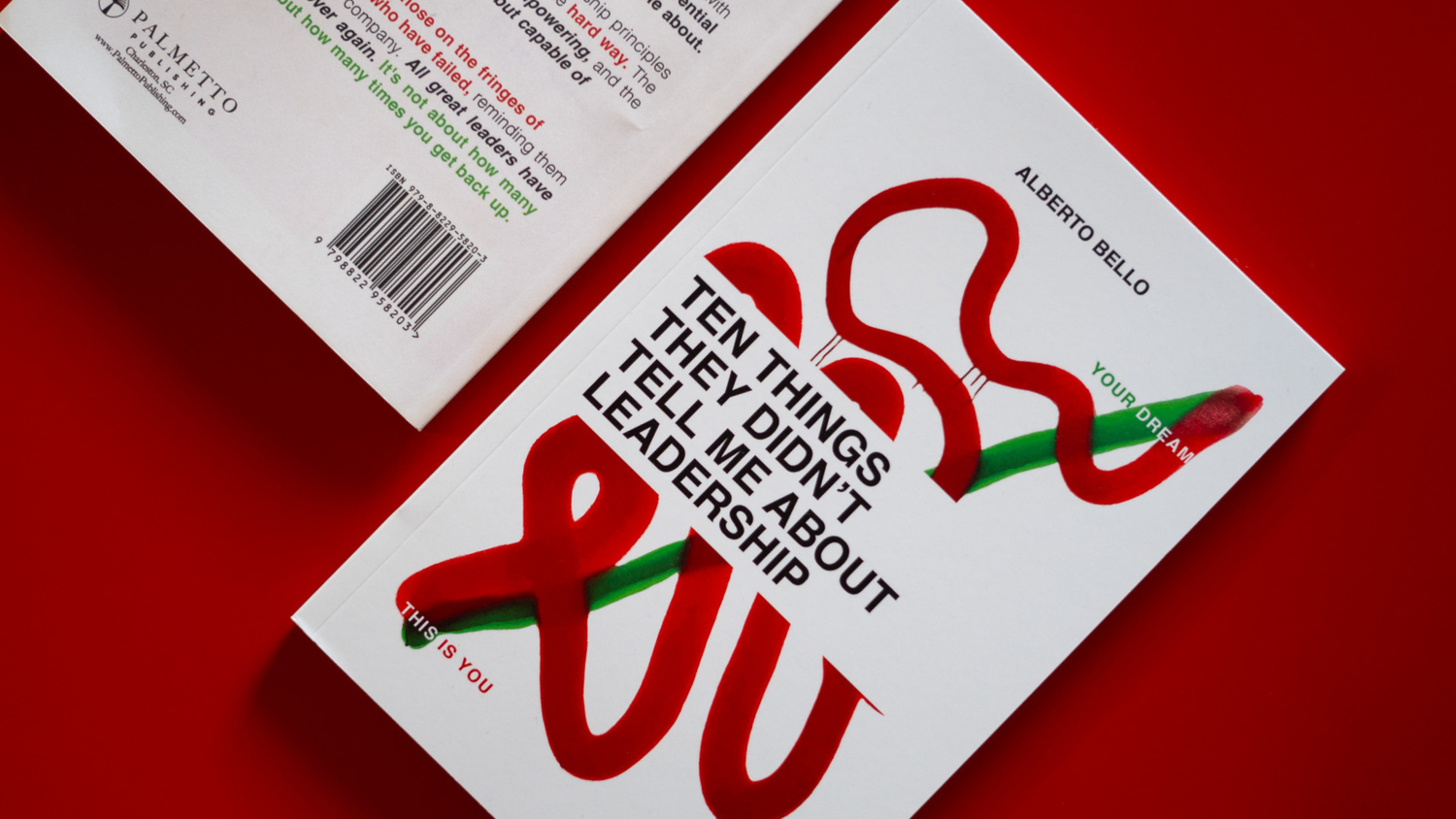Promotional book mockup for 10 Things They Didn't Tell Me About Leadership, designed by Arketype Studio