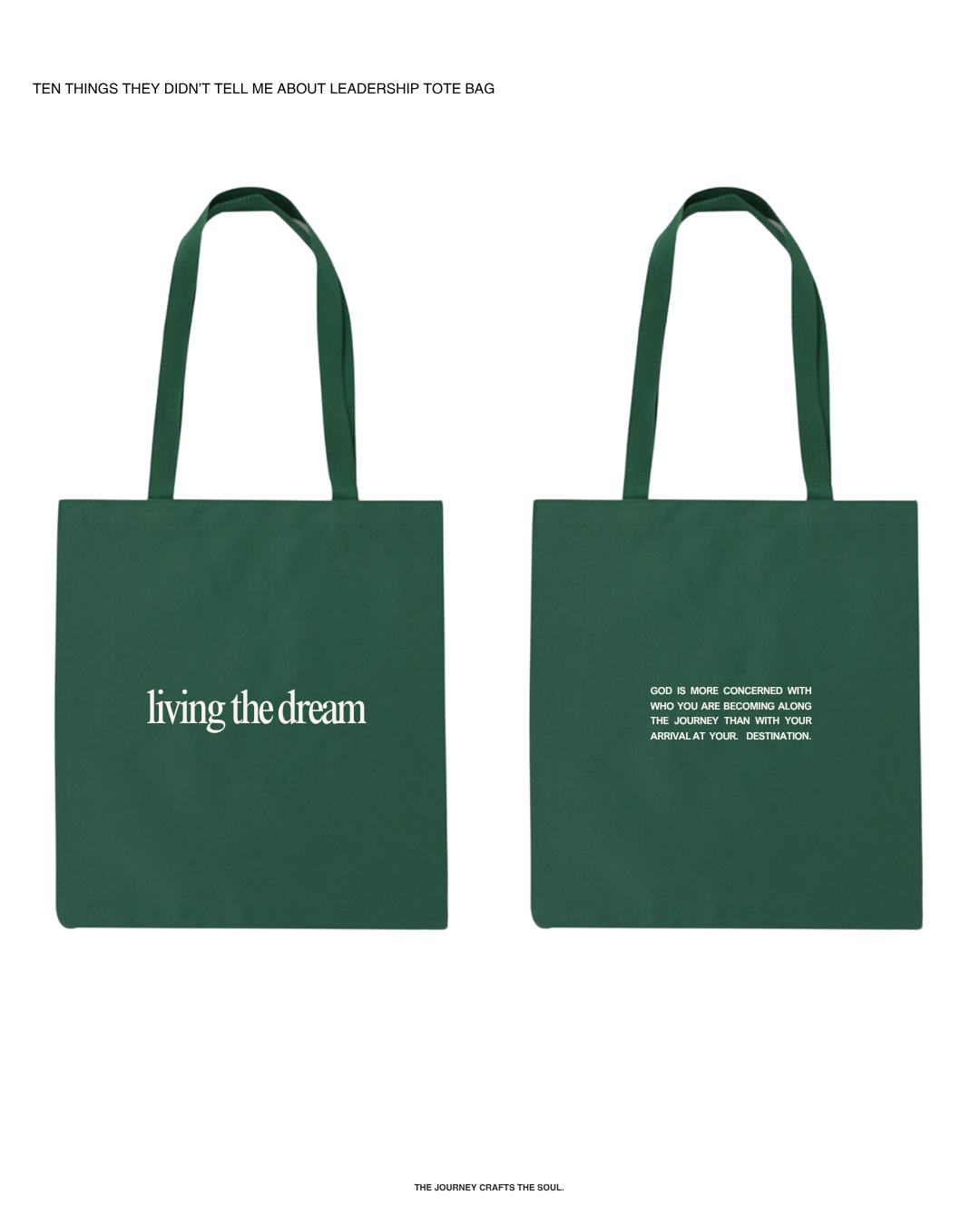 Green tote bag merchandise design created by Arketype Studio for the book promotion campaign