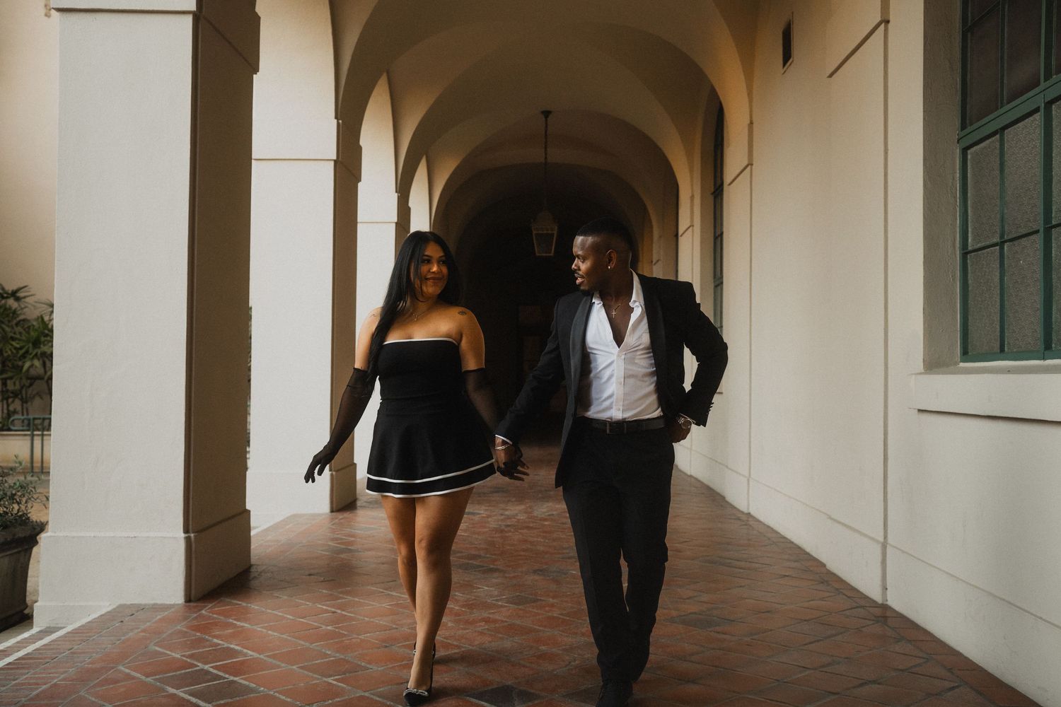 Cinematic Romance - Pasadena City Hall Editorial Style Photography For Couple Engagement Photoshoot