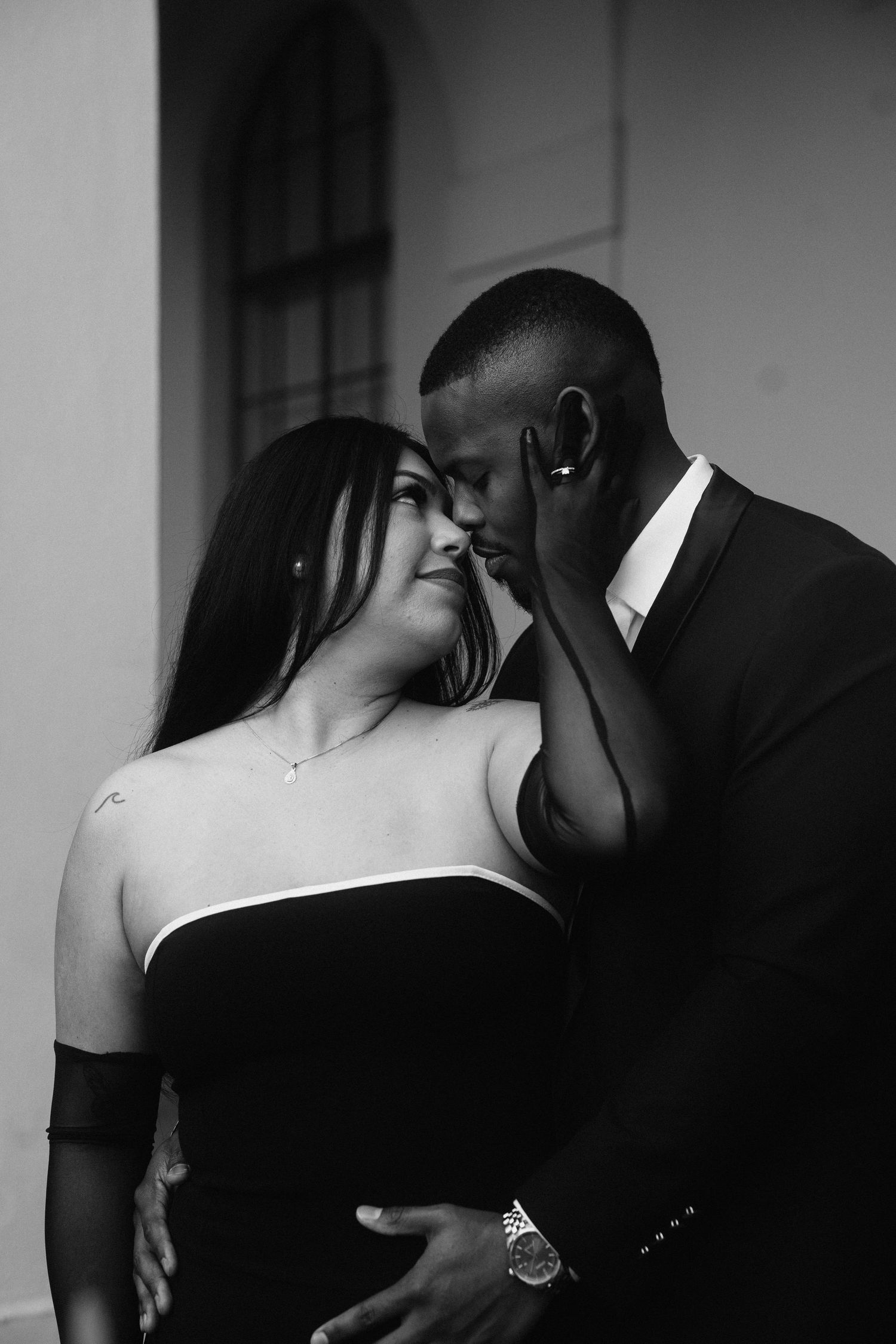 Pasadena City Hall Editorial Style Photography For Couple Engagement Photoshoot