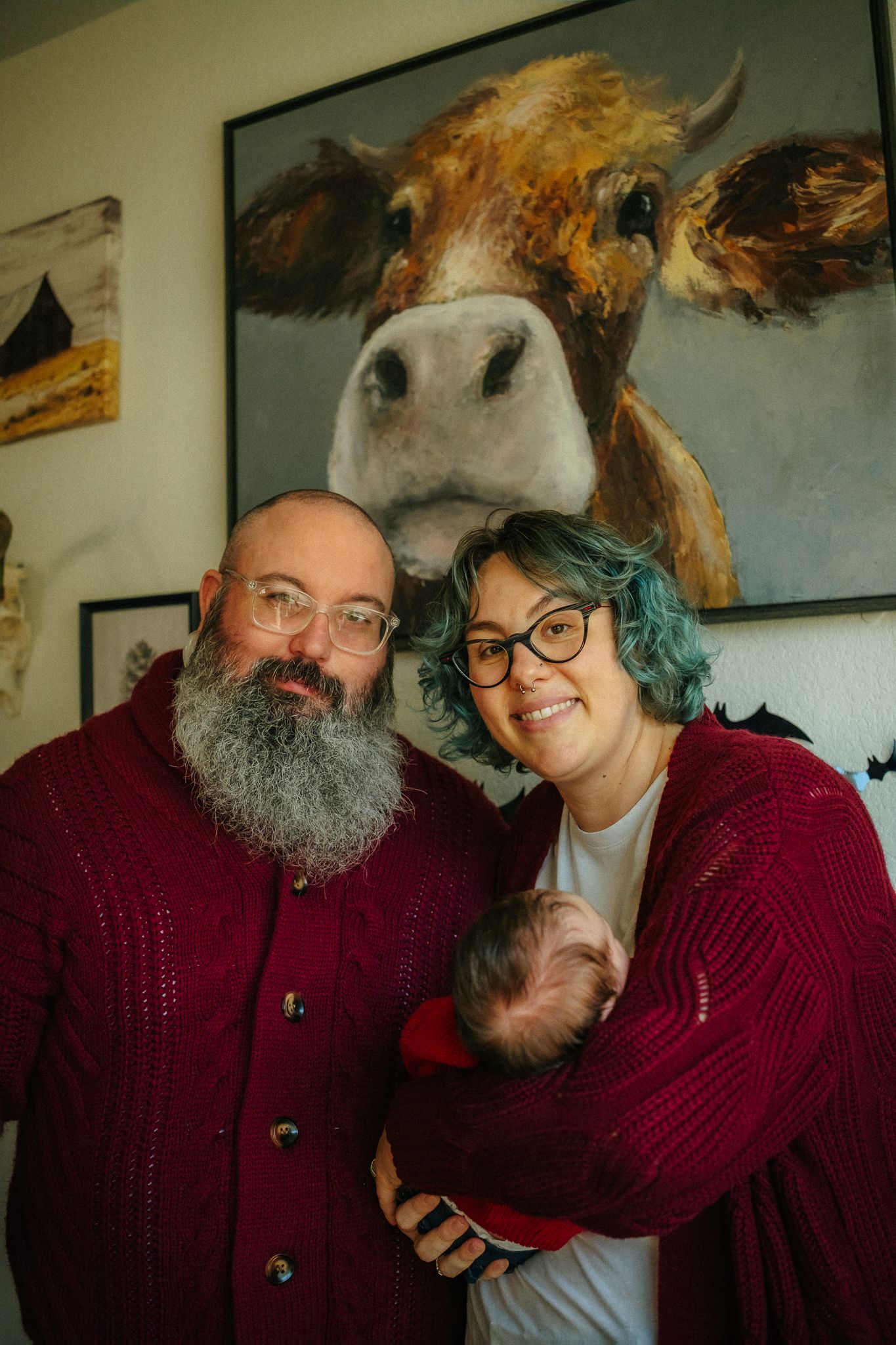 A tender moment captured in a series of intimate photos showing affection and laughter.