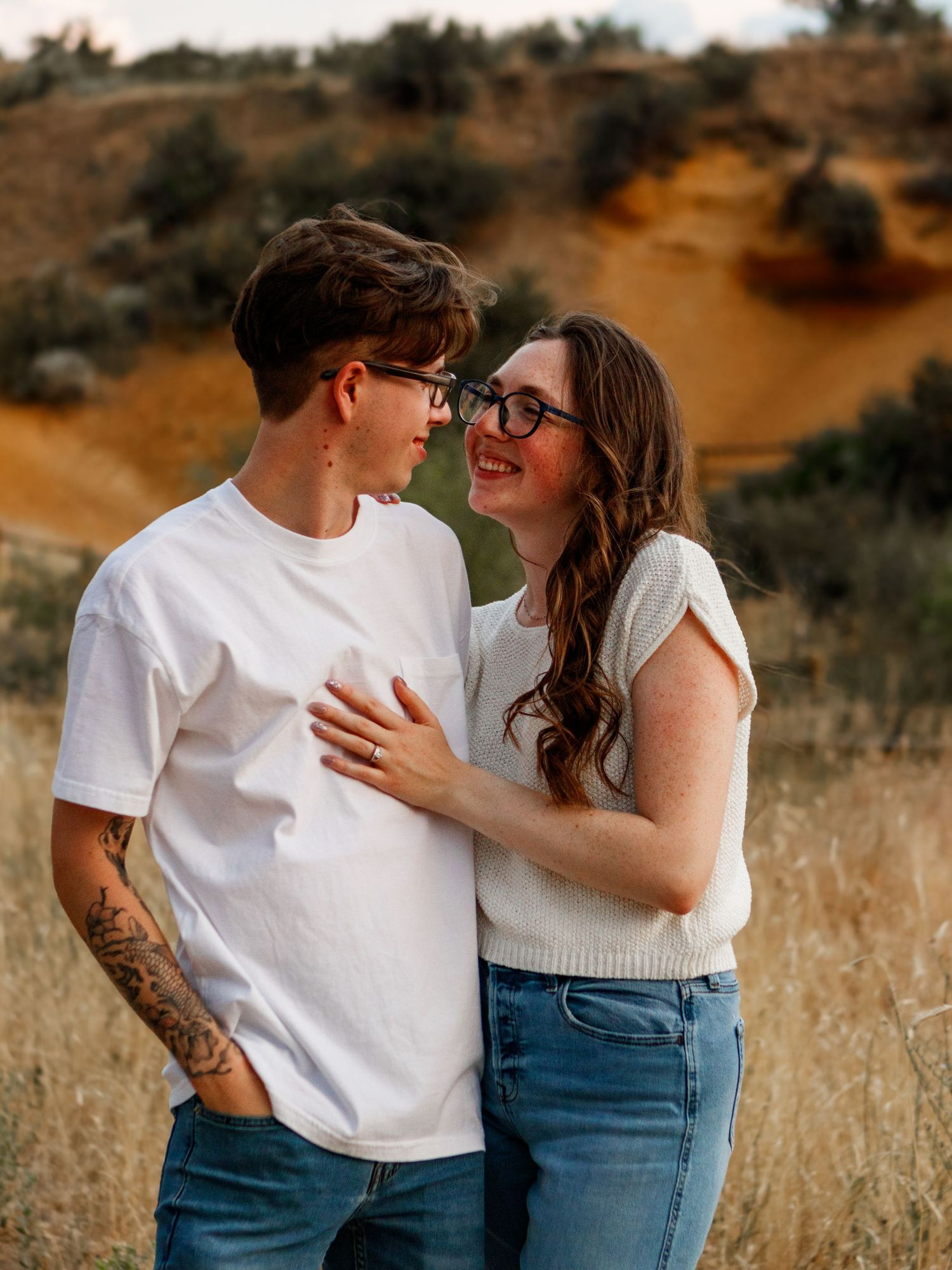 a couple looking at eachother lovingly