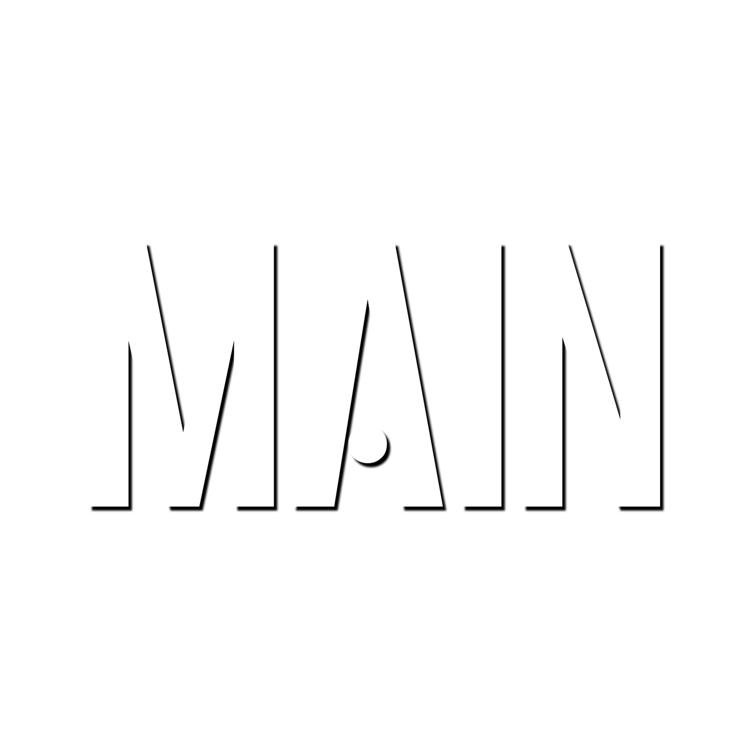 Bold MAN text logo in outline font style.