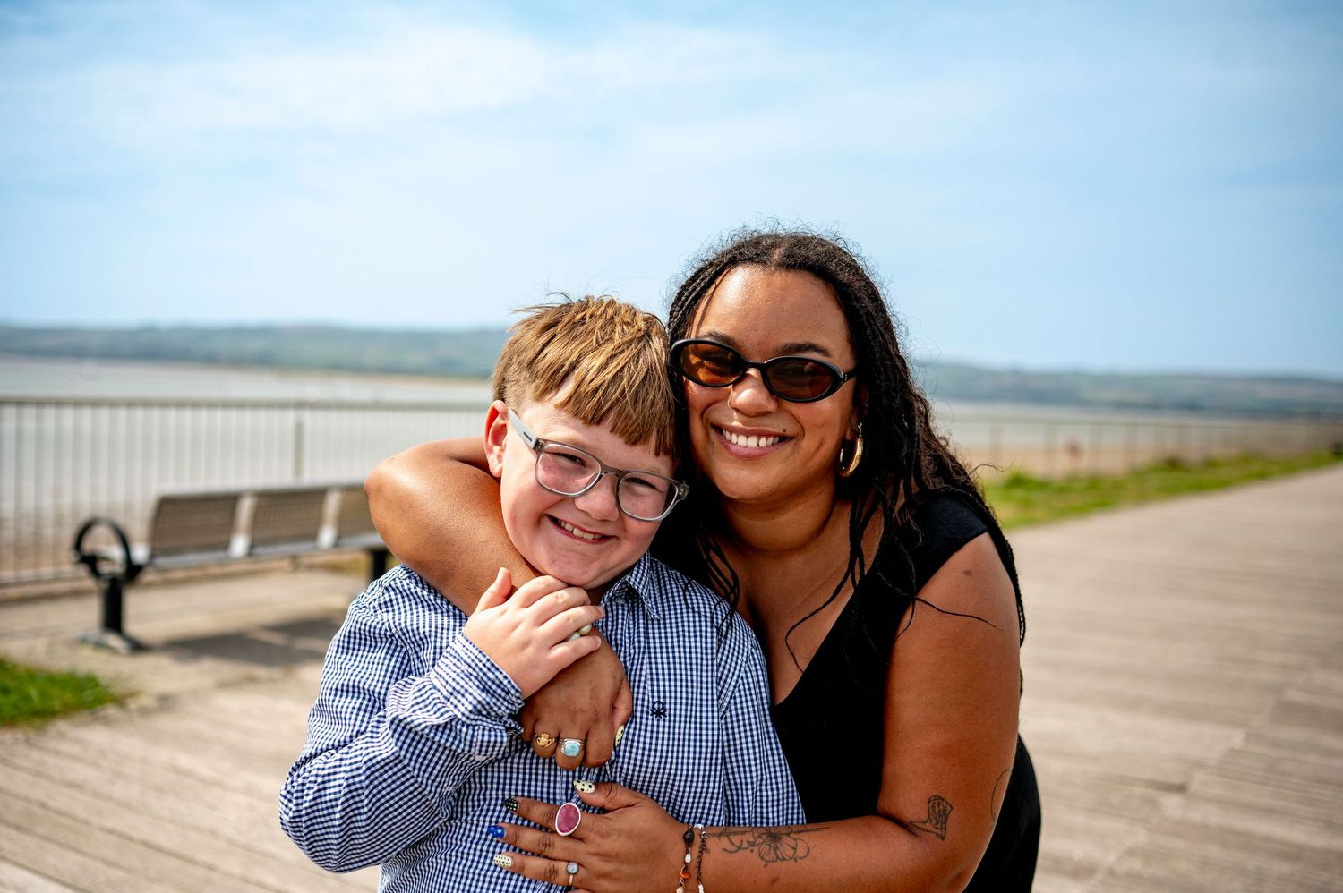 eleanor barry family photographer waterford family smiling laughing abbeyside board walk