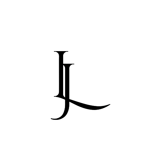 Elegant JL monogram logo in black serif font on white background.