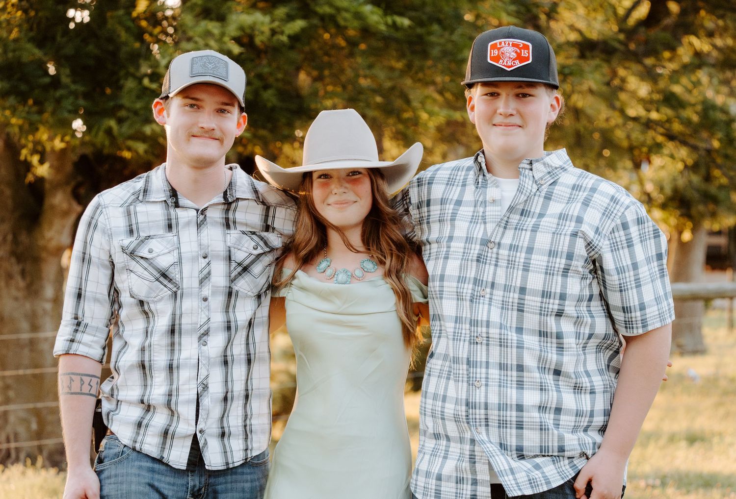 Brothers and sister at golden hour