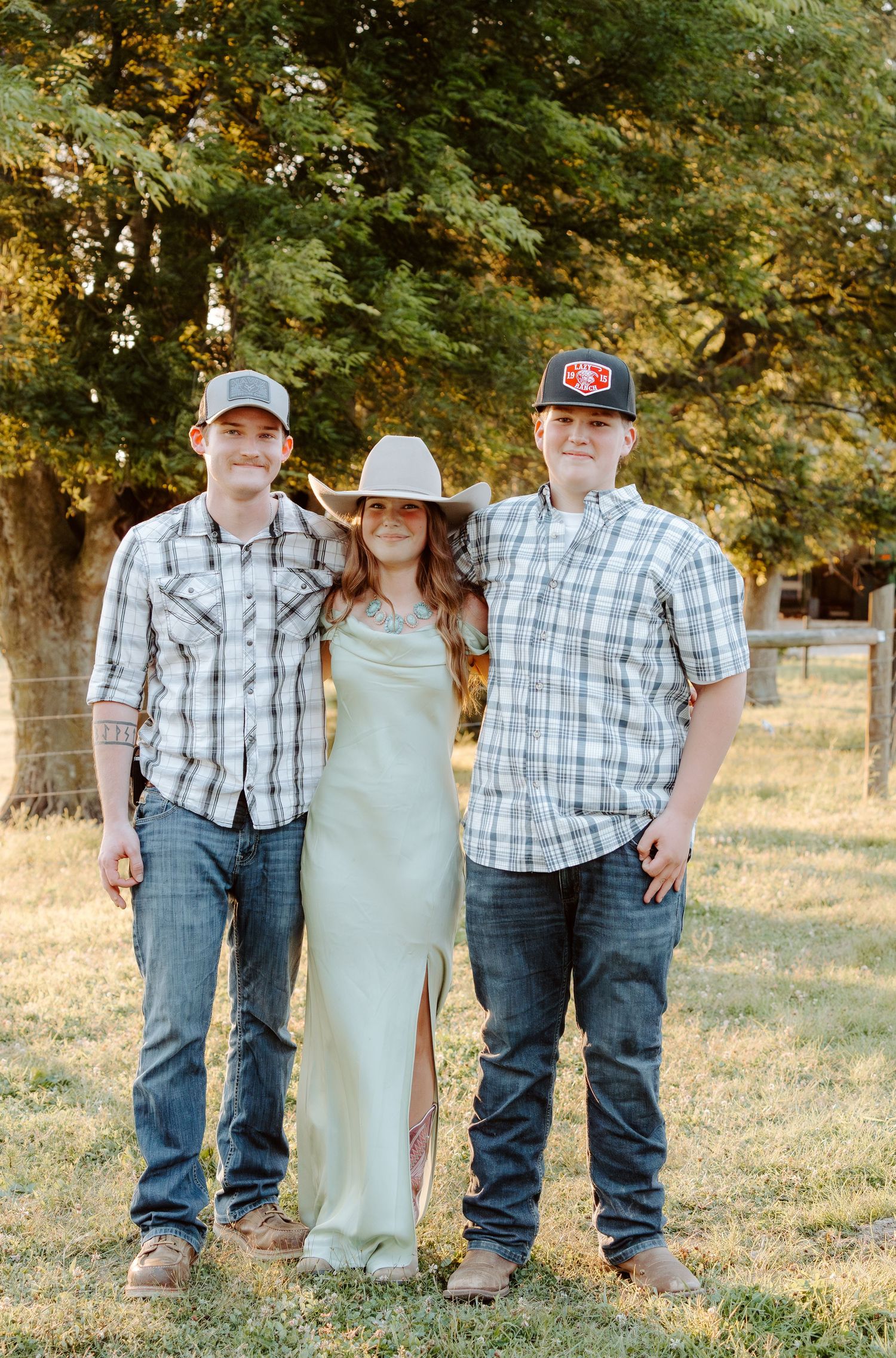 Siblings at golden hour