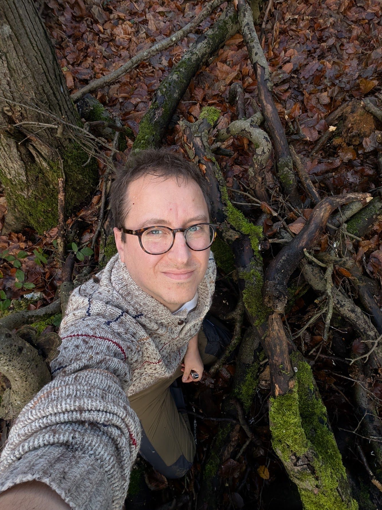 Wildlife photographer Jon Appleyard in the forest