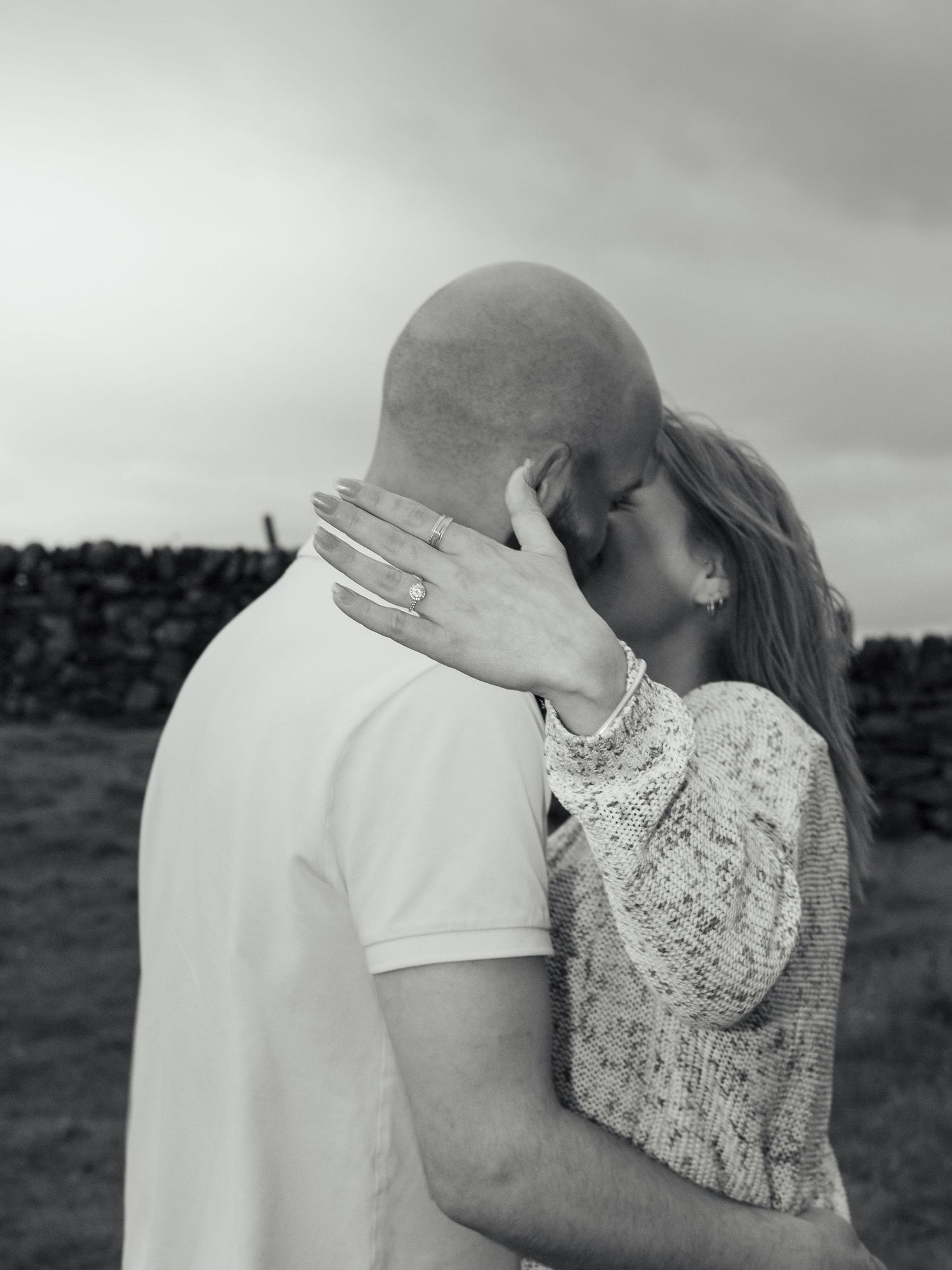 Romantic engagement session at sunset.