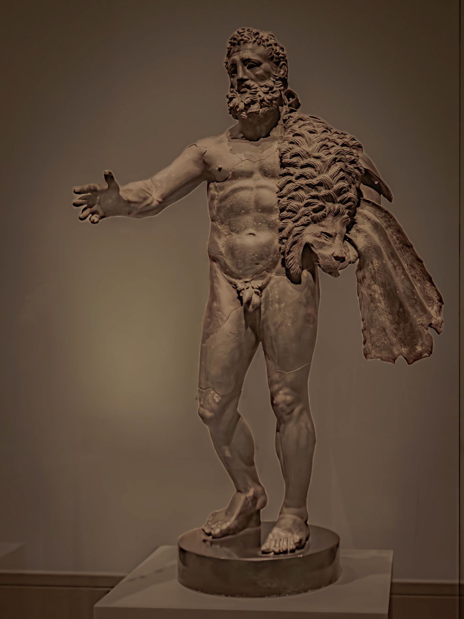 Photograph of a Hercules statue