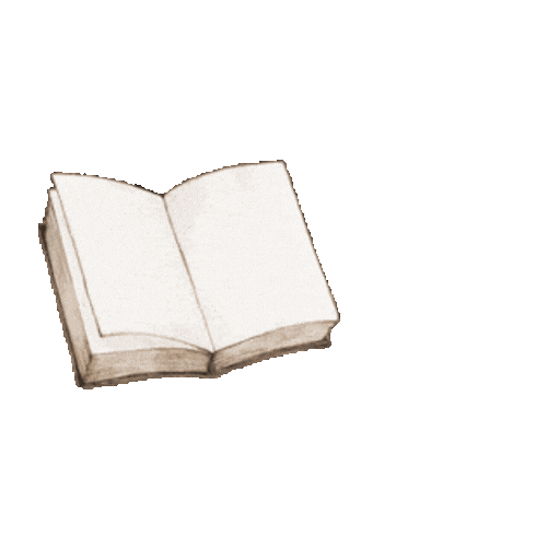 Hand-drawn illustrations of open books in a clean, minimal style.