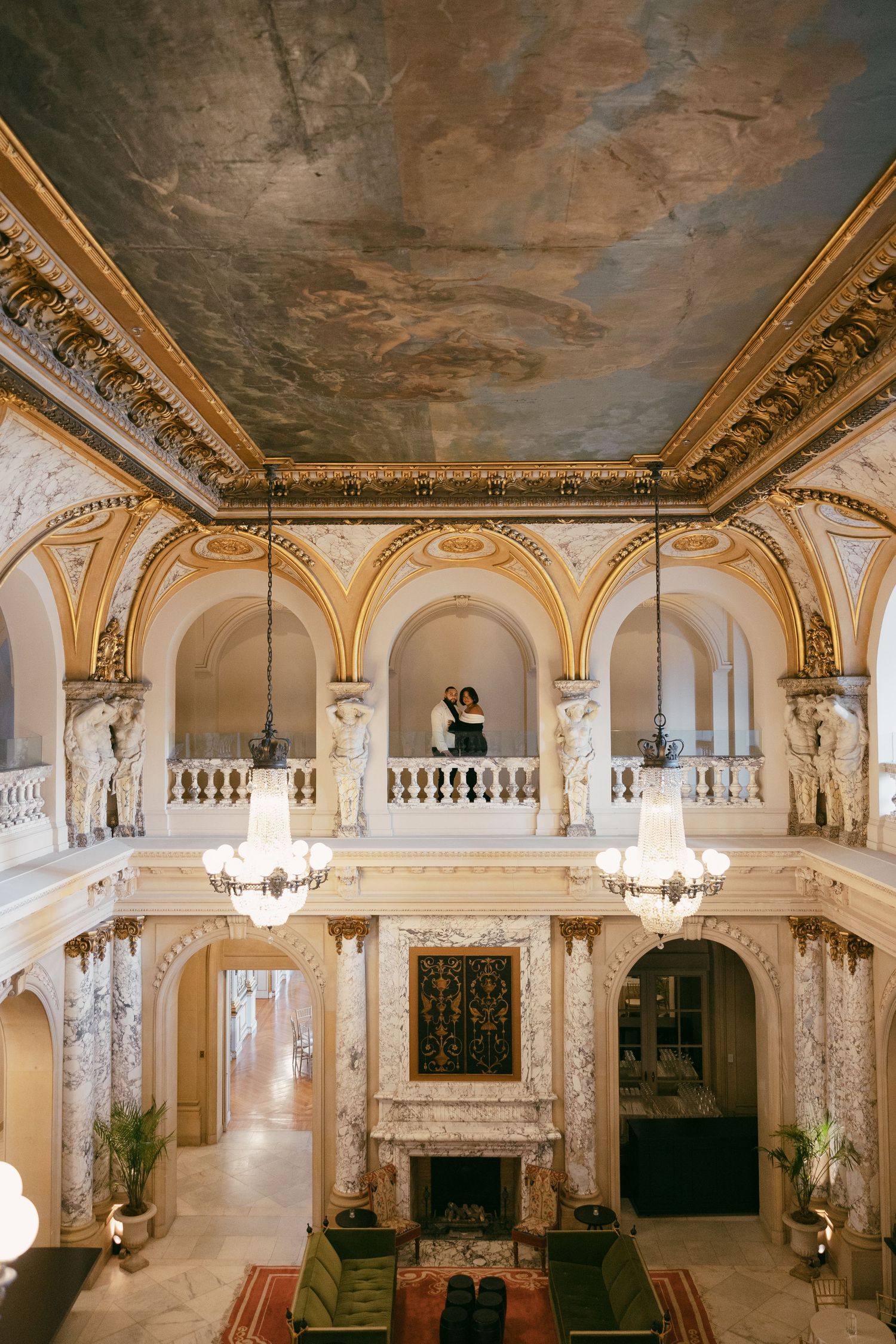 Elkins Estate couple engagement session in historic wedding mansion near Philadelphia photographer