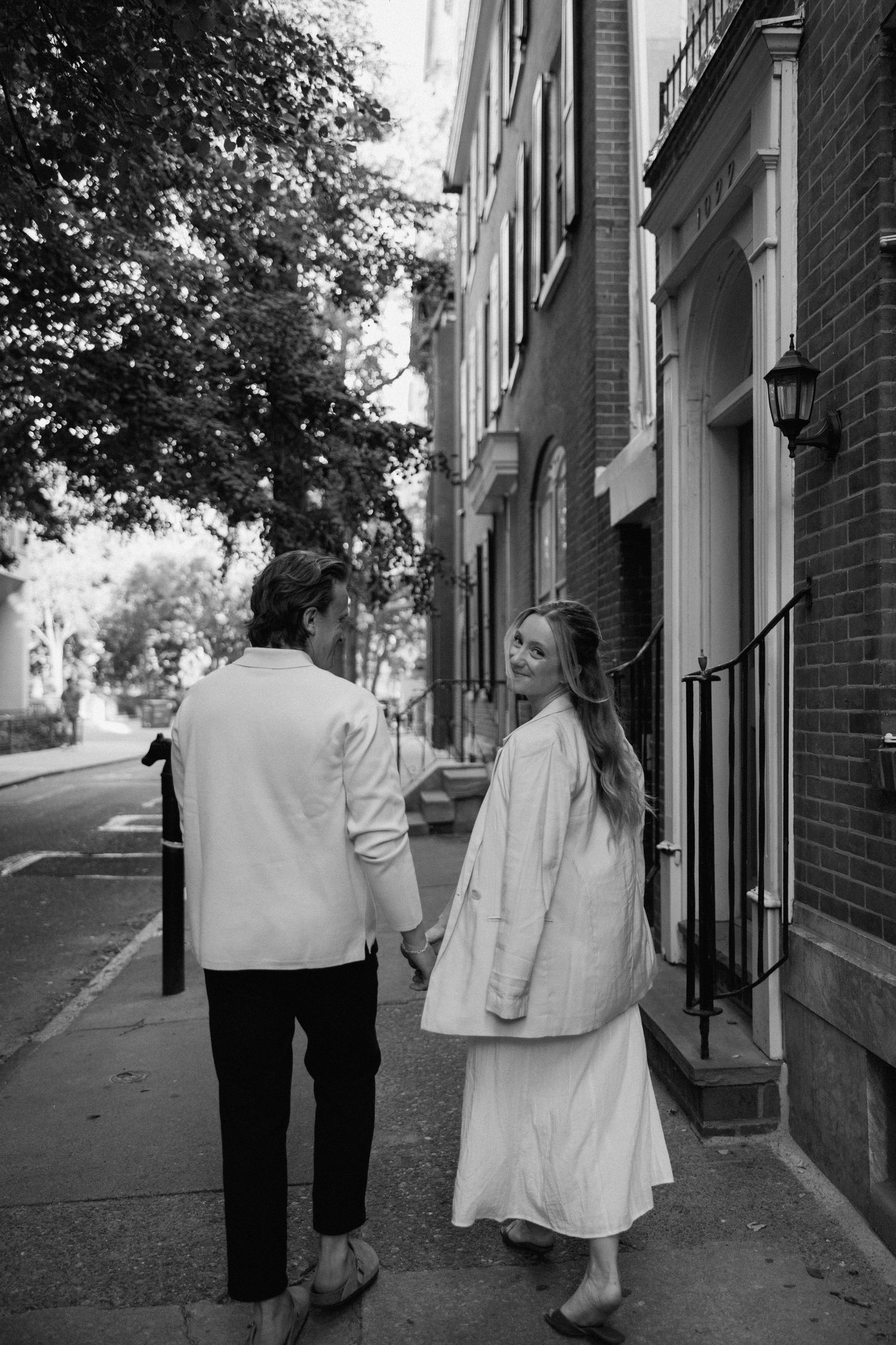 Philly summer engagement session bride and groom wedding